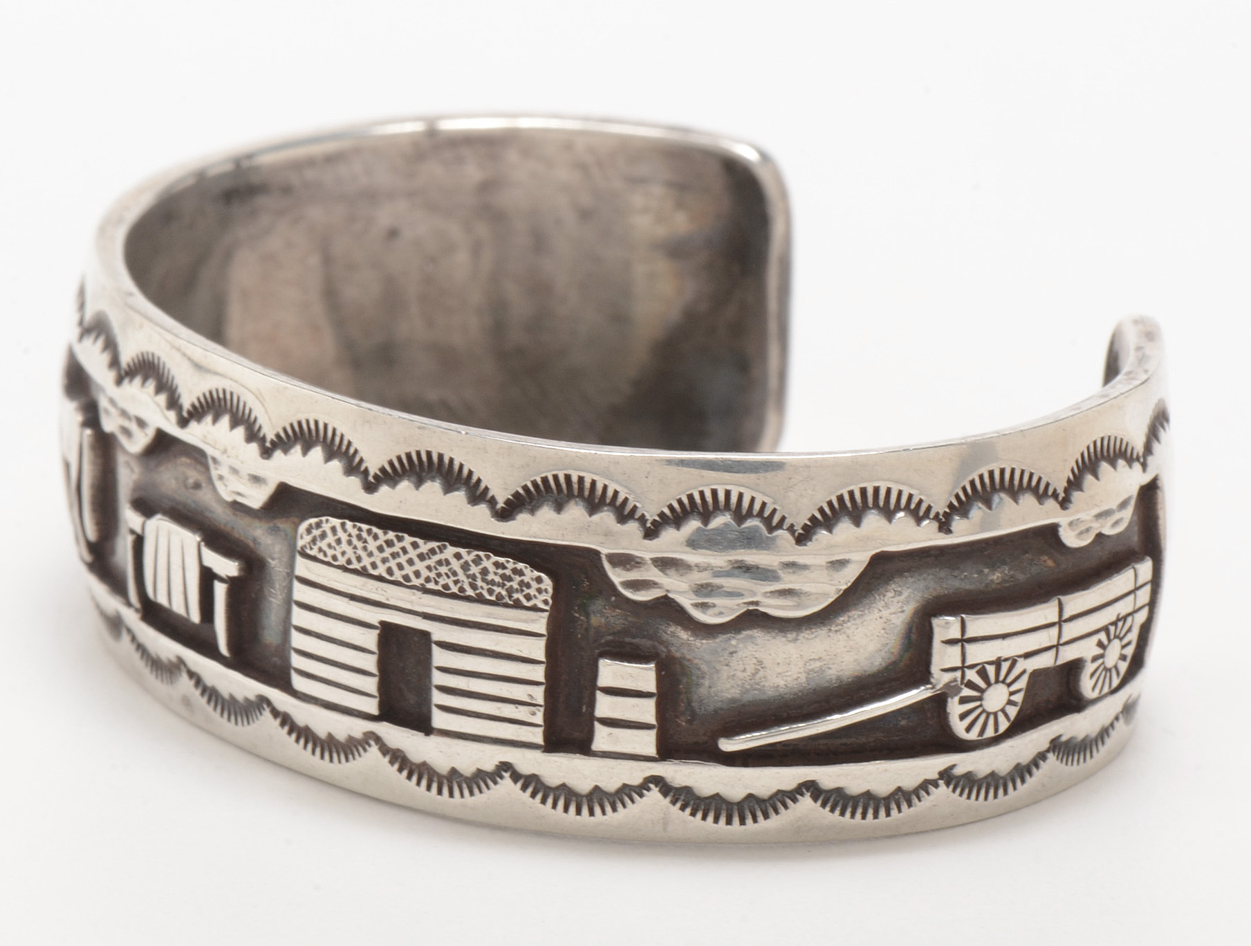 R.H. Begay Native American Navajo Sterling Storyteller Cuff