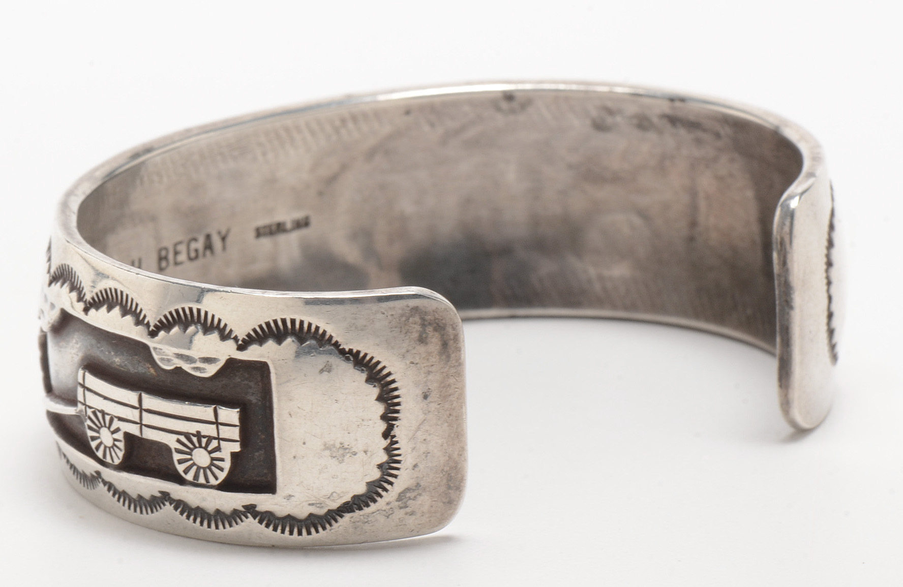 R.H. Begay Native American Navajo Sterling Storyteller Cuff