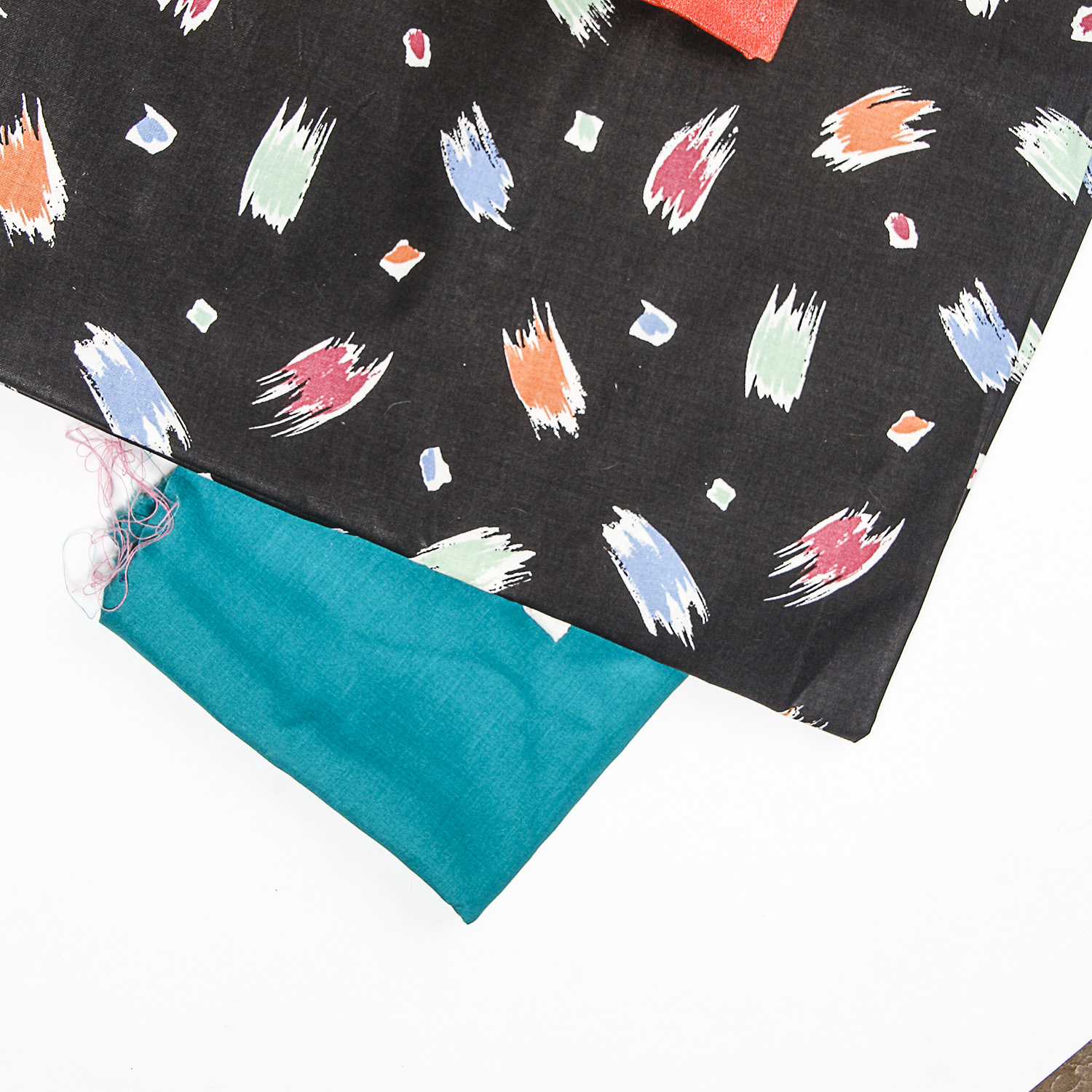 Collection of Mid-Century Fabric including Pillow Sham and Patchwork Rug