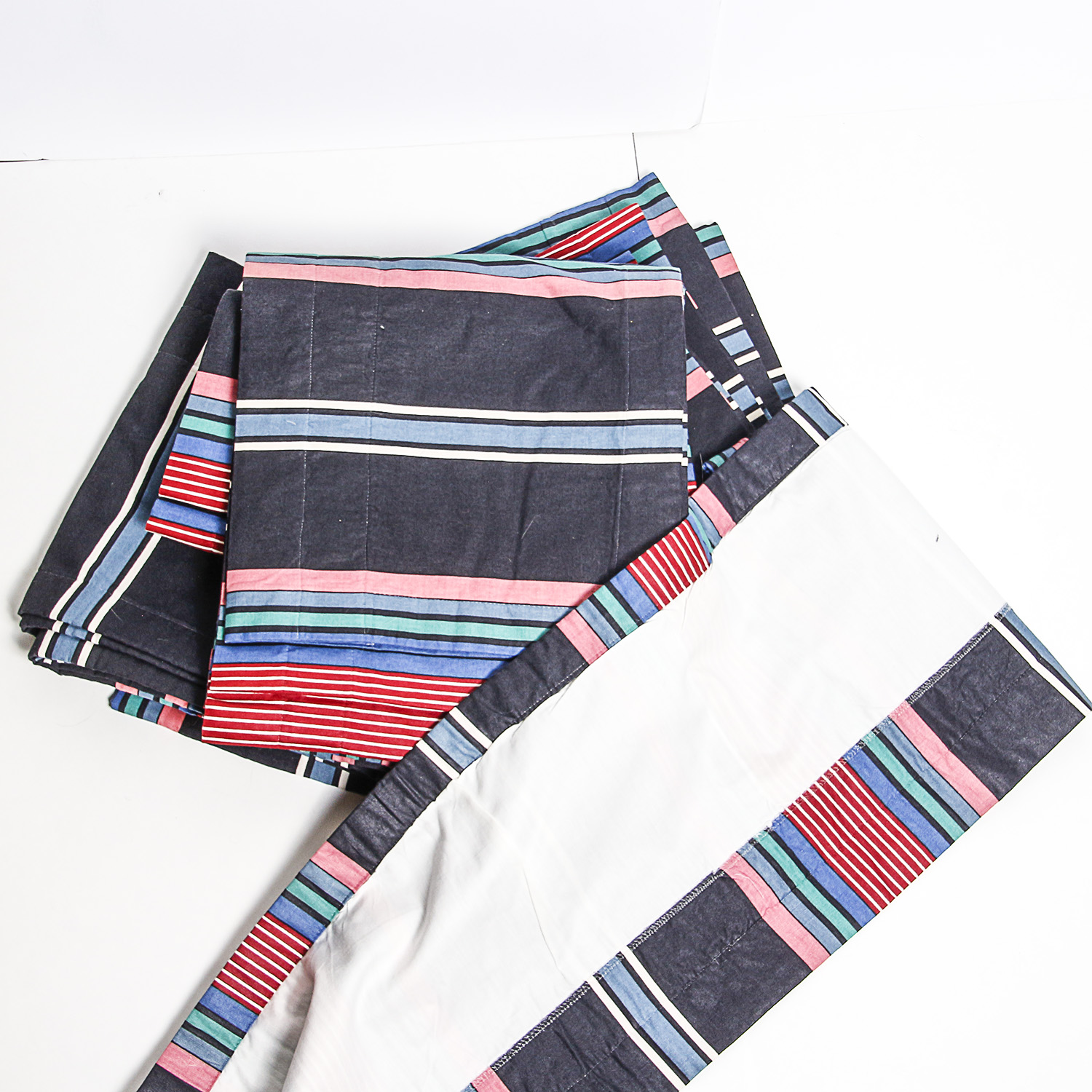 Collection of Mid-Century Fabric including Pillow Sham and Patchwork Rug