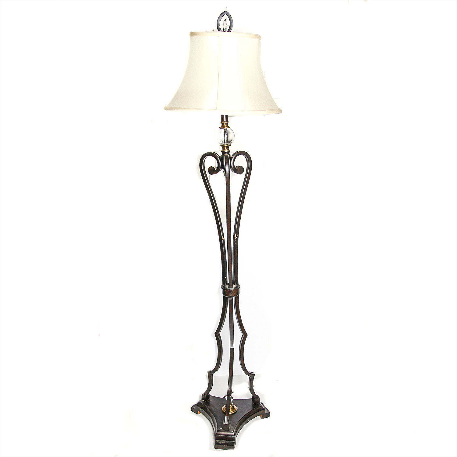 Neiman Marcus Horchow Wrought Iron and Crystal Floor Lamp