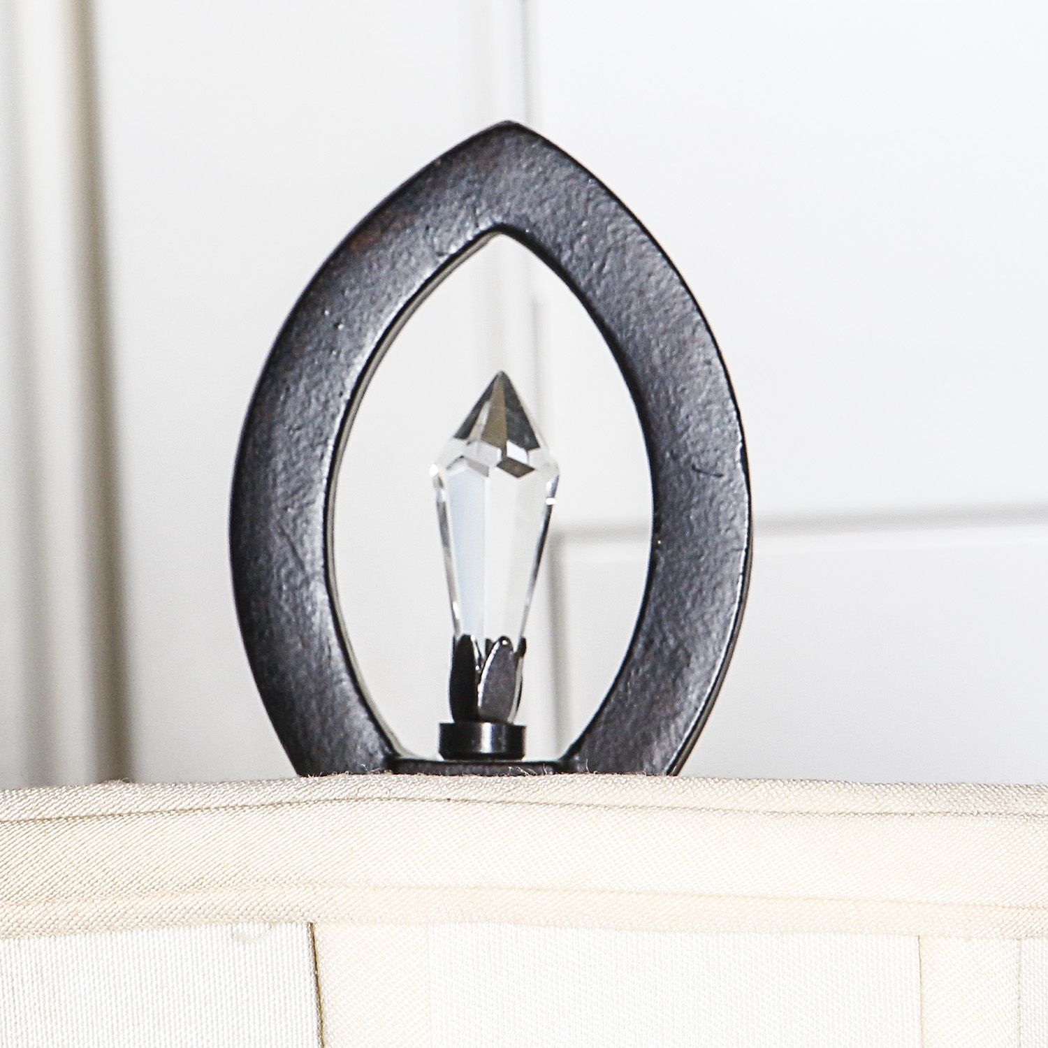 Neiman Marcus Horchow Wrought Iron and Crystal Floor Lamp