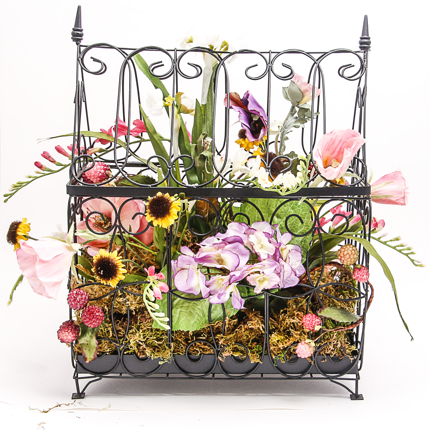 Pair of Custom Designed Floral Displays with a Venetian Glass Vase