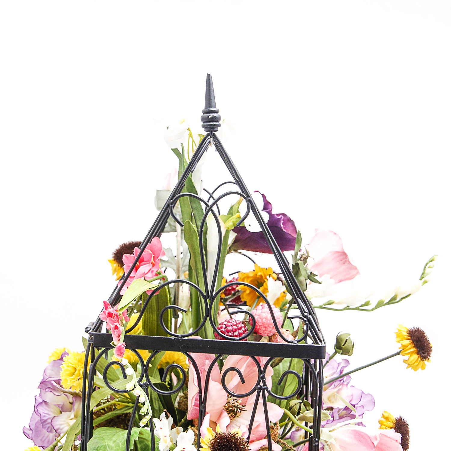 Pair of Custom Designed Floral Displays with a Venetian Glass Vase