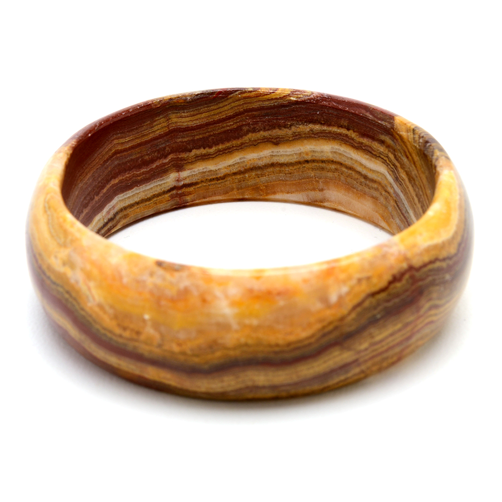 Polished Banded Agate Bangle Bracelet
