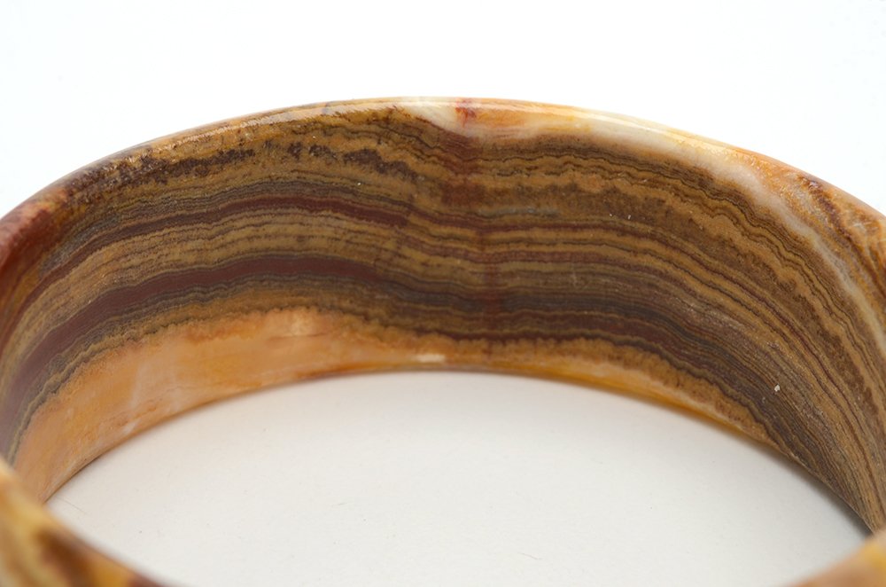Polished Banded Agate Bangle Bracelet