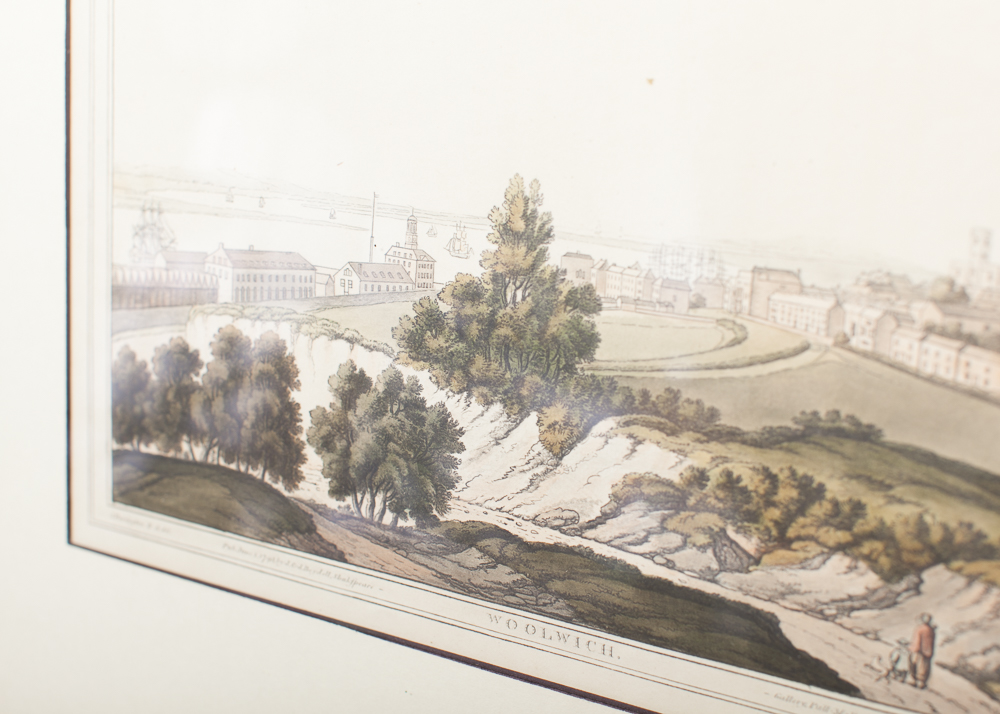 Framed Woolwich of London, England Lithograph