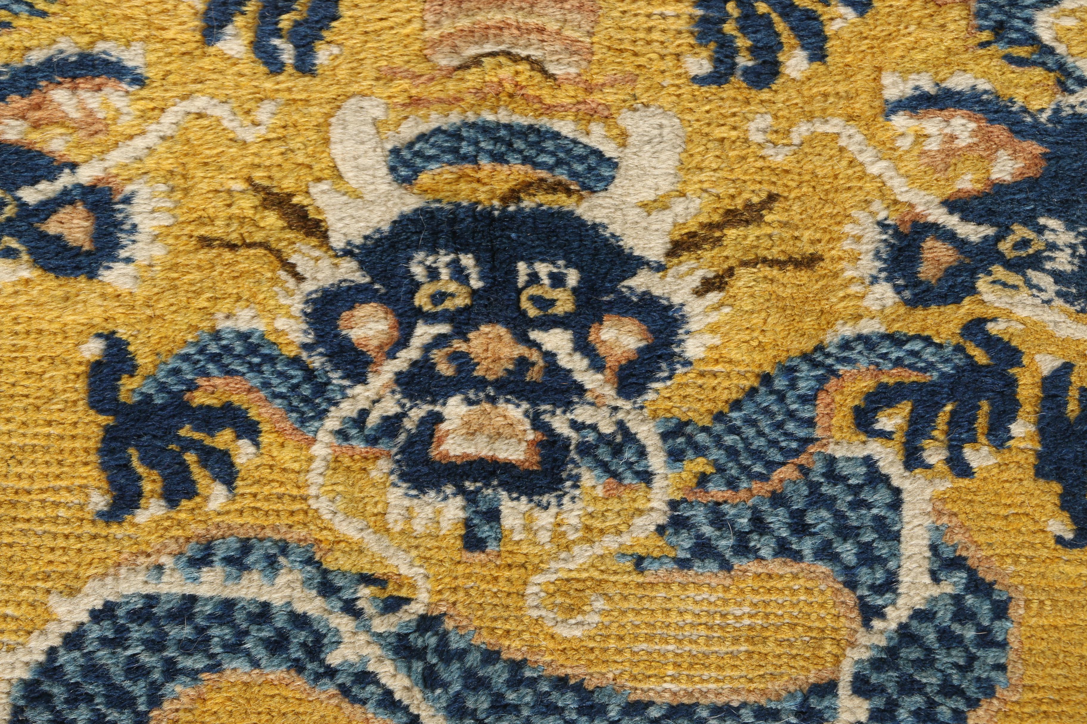 Hand Knotted Tibetan Dragon Accent Rug