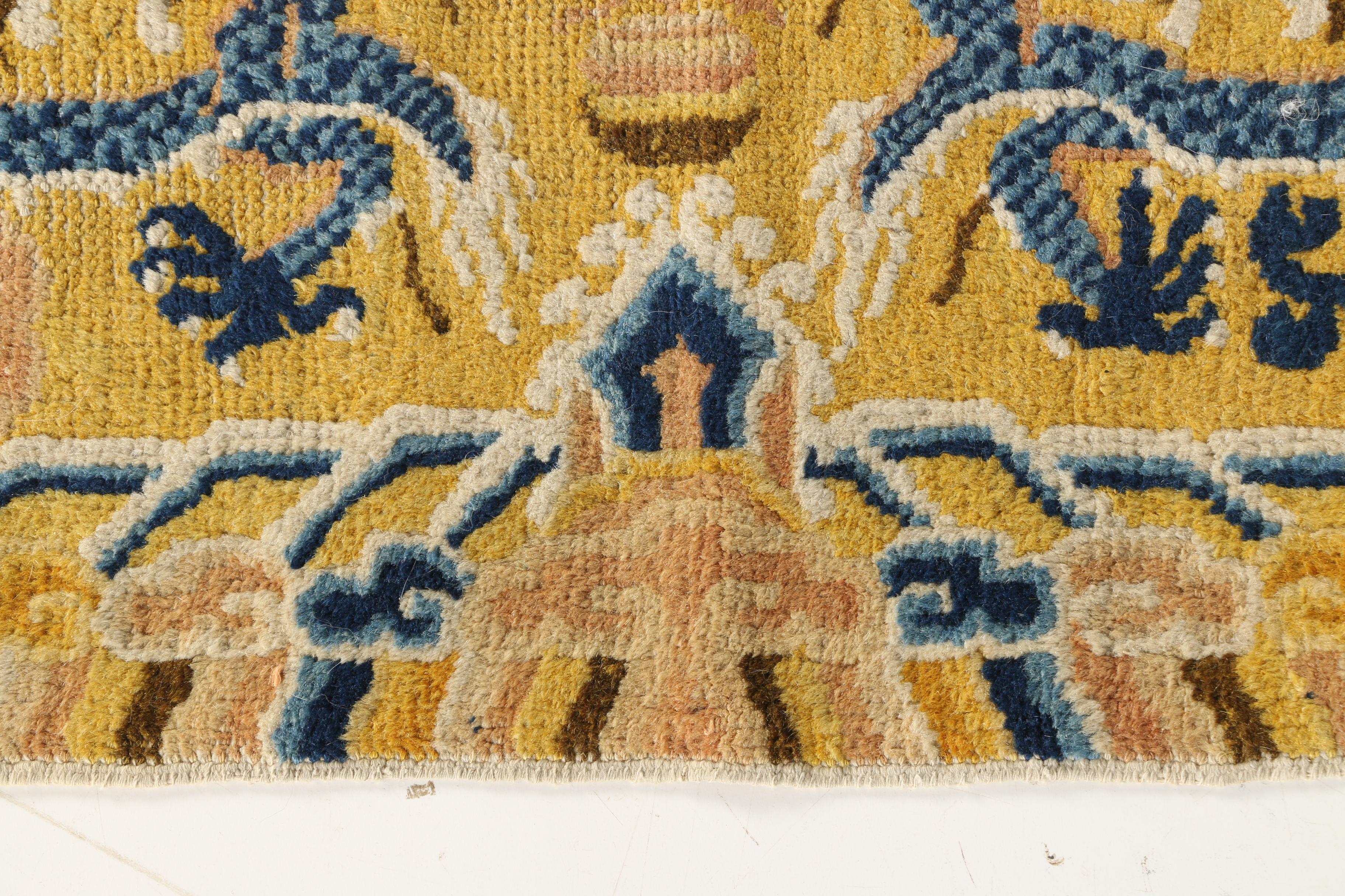 Hand Knotted Tibetan Dragon Accent Rug