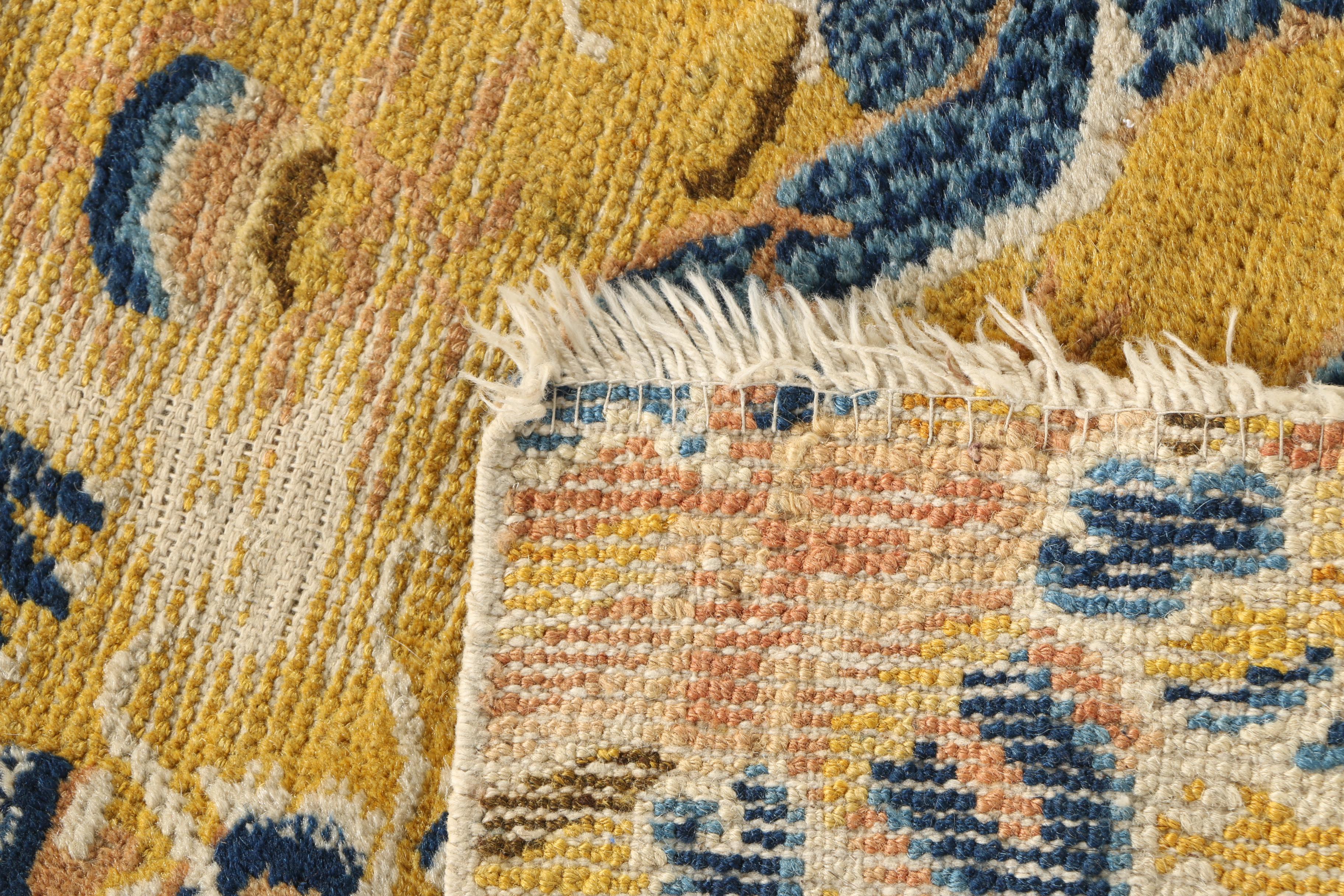 Hand Knotted Tibetan Dragon Accent Rug