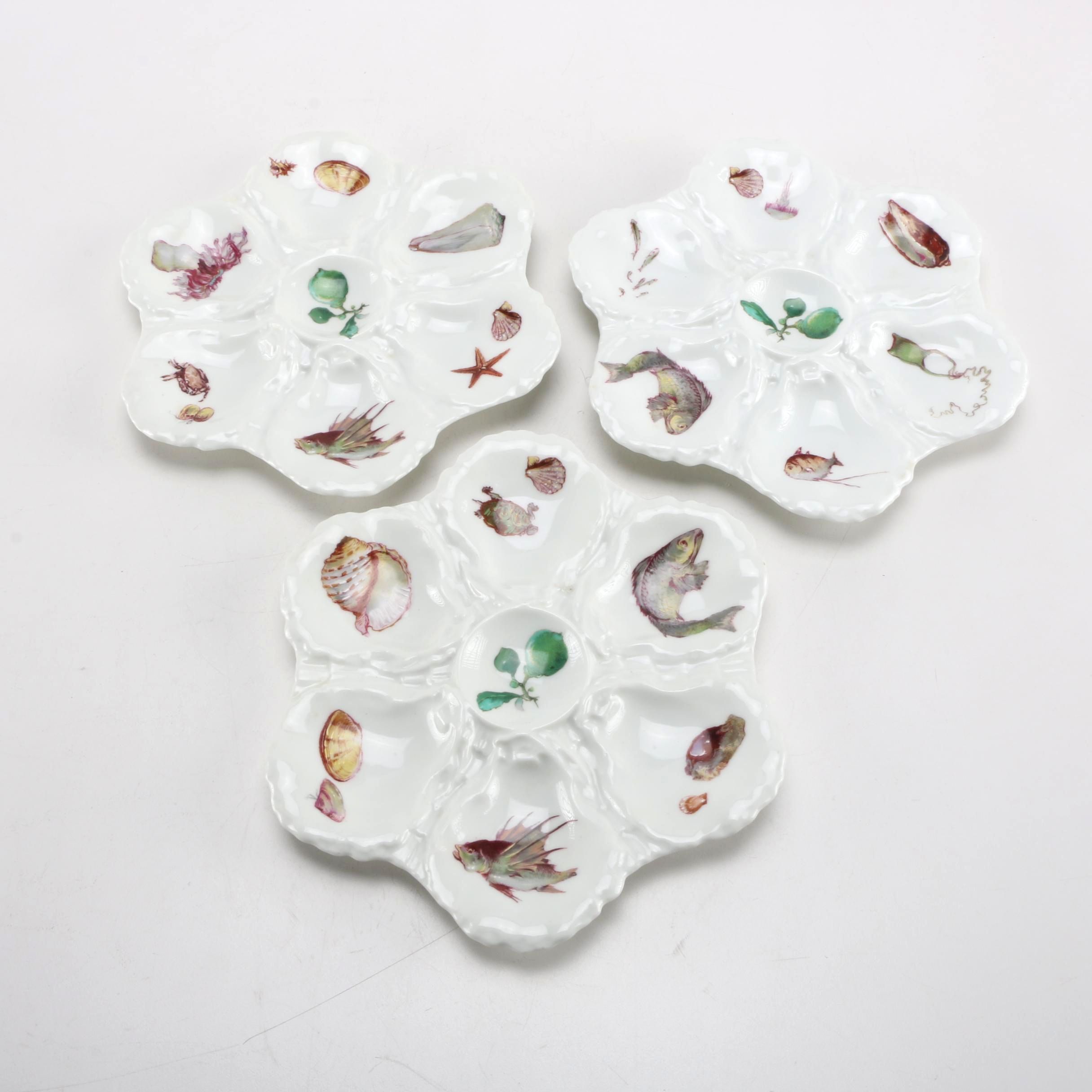 Hand Painted Haviland & Co. Oyster Dishes