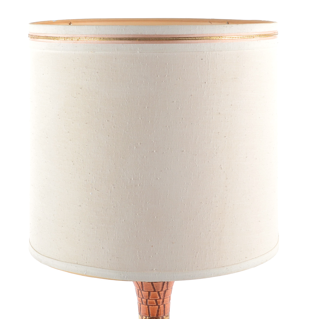 Orange and Gilt Mosaic Ceramic Lamp