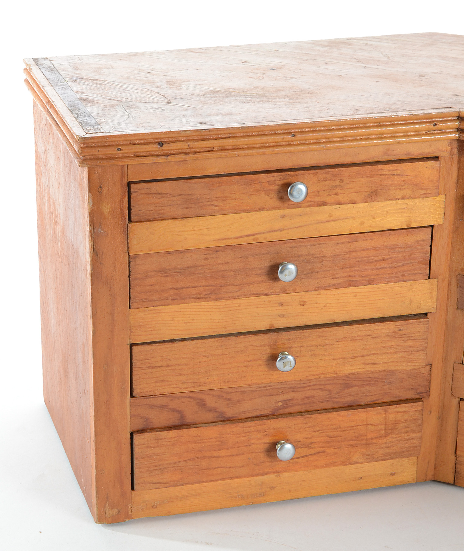 Vintage Pine Watch Repair Cabinet