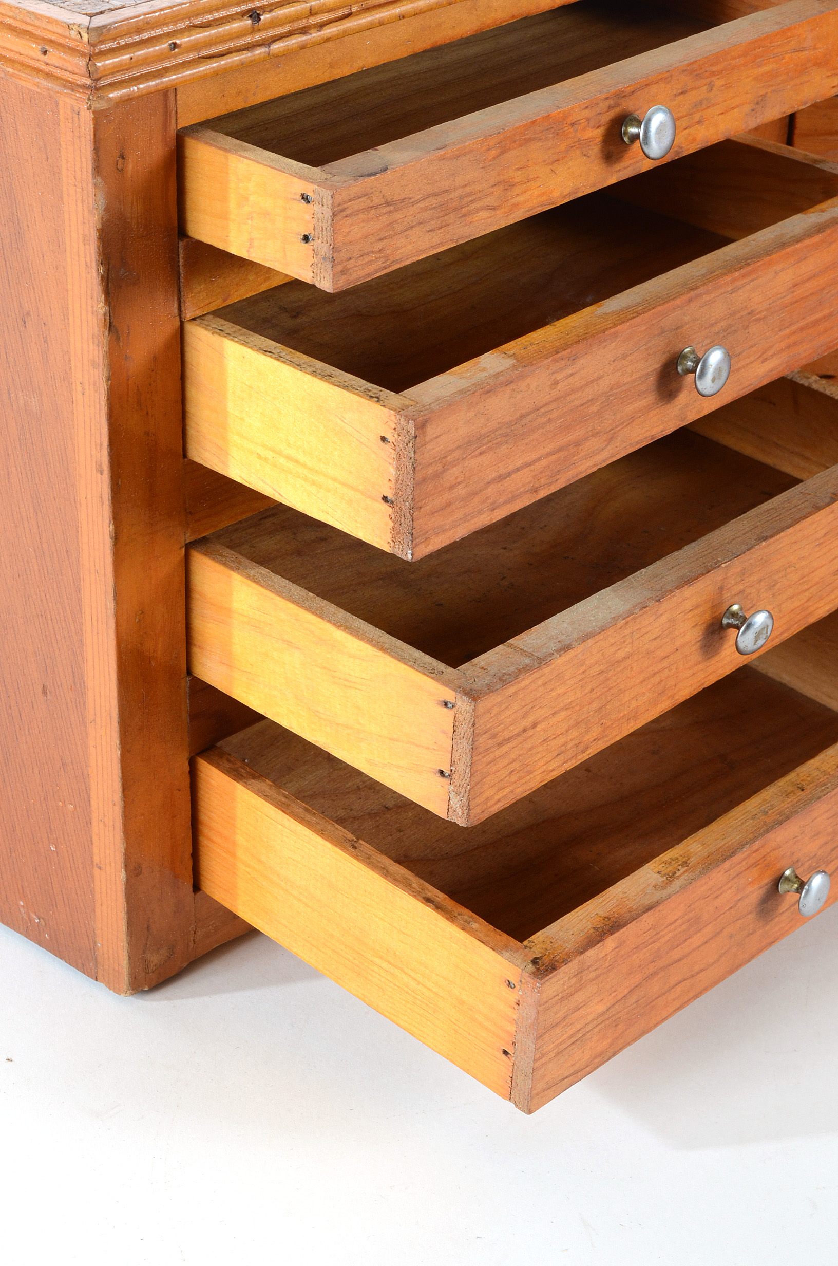 Vintage Pine Watch Repair Cabinet