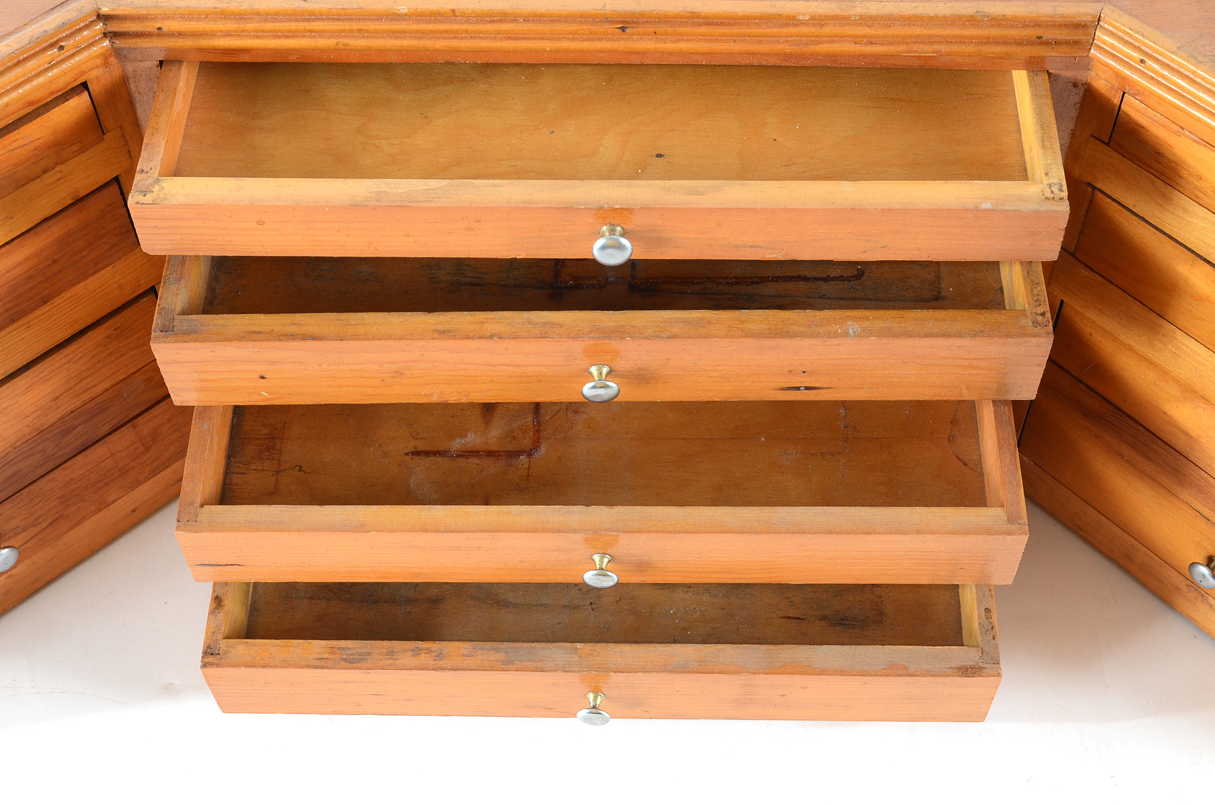 Vintage Pine Watch Repair Cabinet