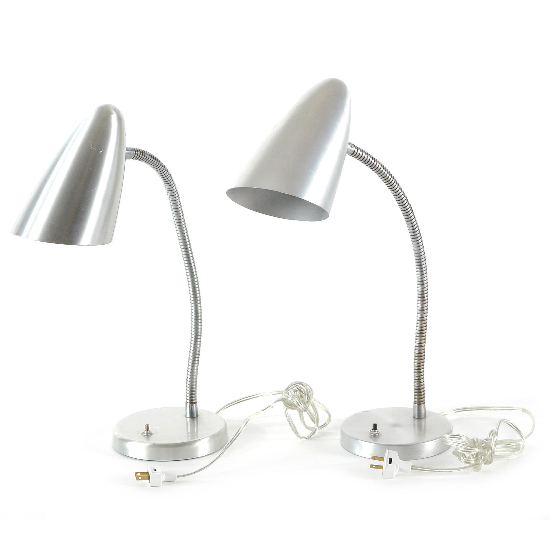 Pair of Aluminum Bullet Desk Lamps