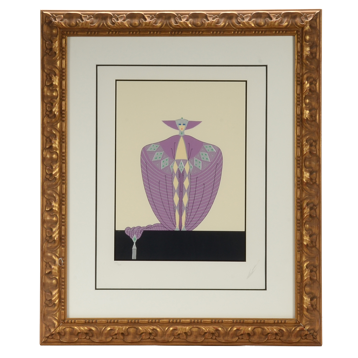 Serigraph after 1925 Erté Drawing "Le Décolleté Angulaire"