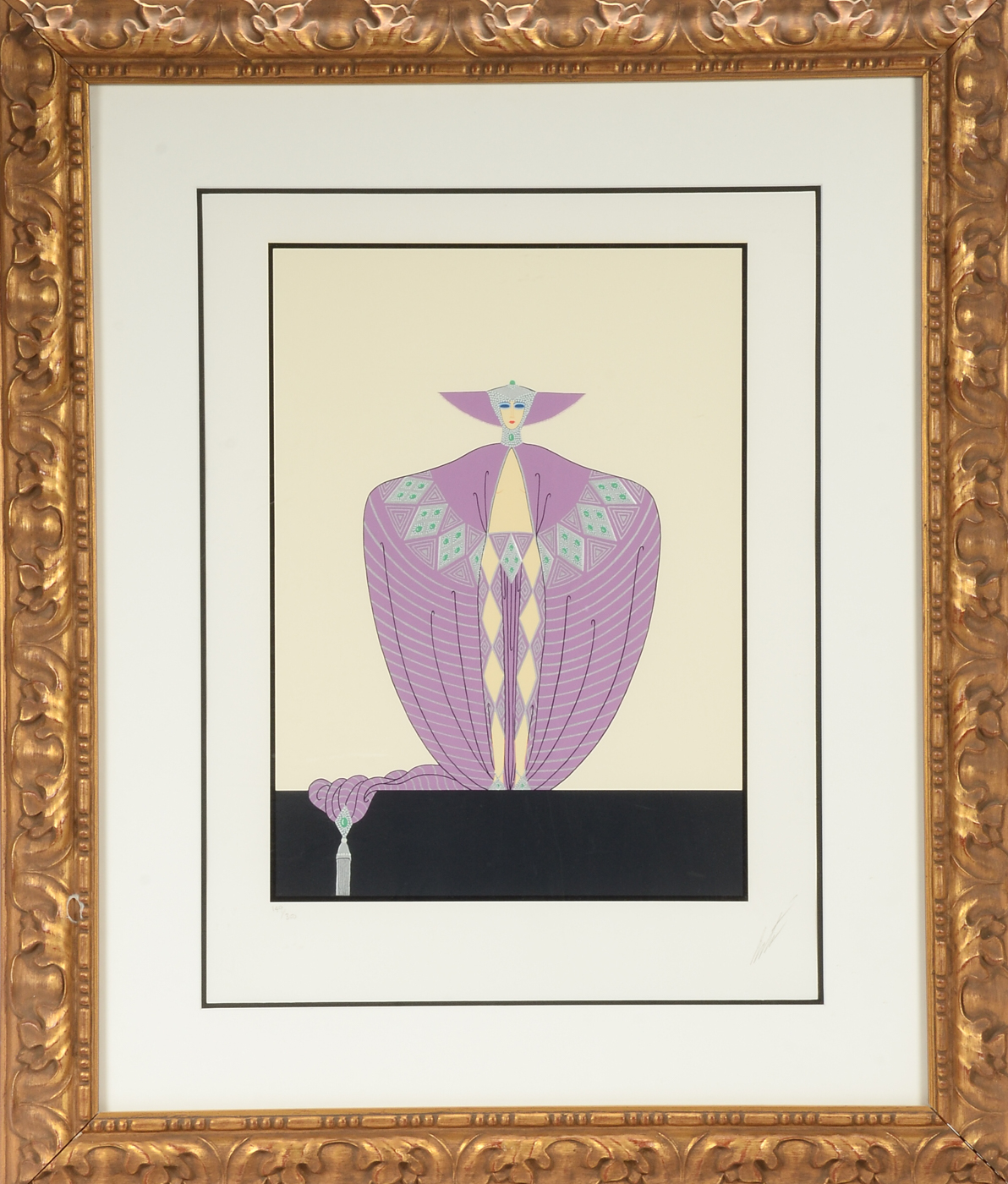 Serigraph after 1925 Erté Drawing "Le Décolleté Angulaire"