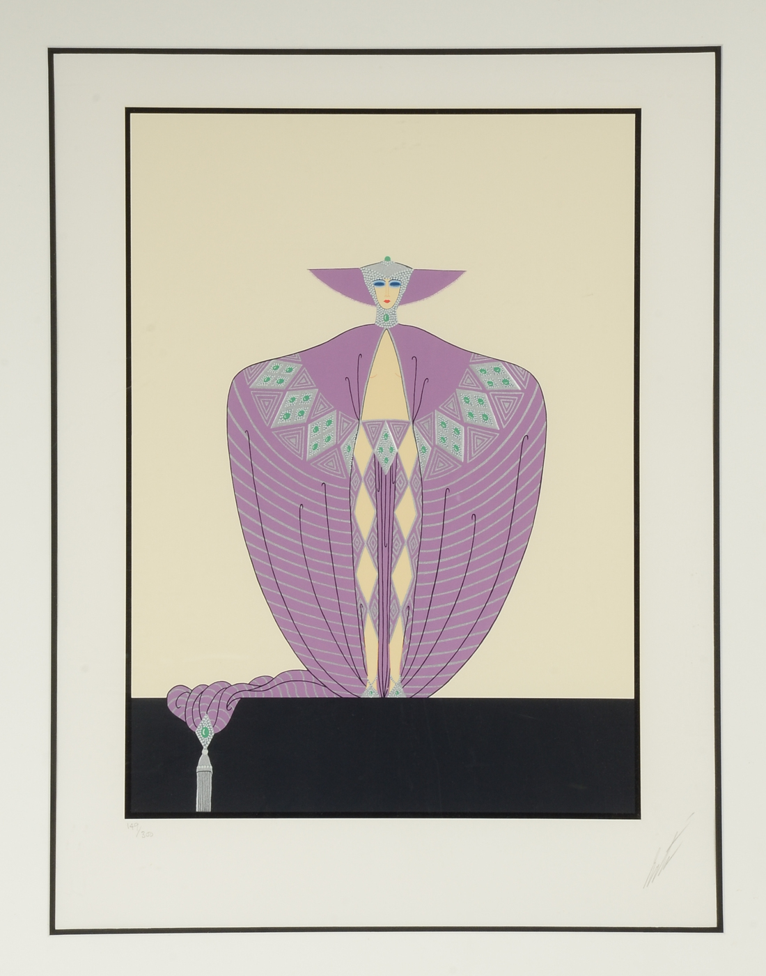 Serigraph after 1925 Erté Drawing "Le Décolleté Angulaire"