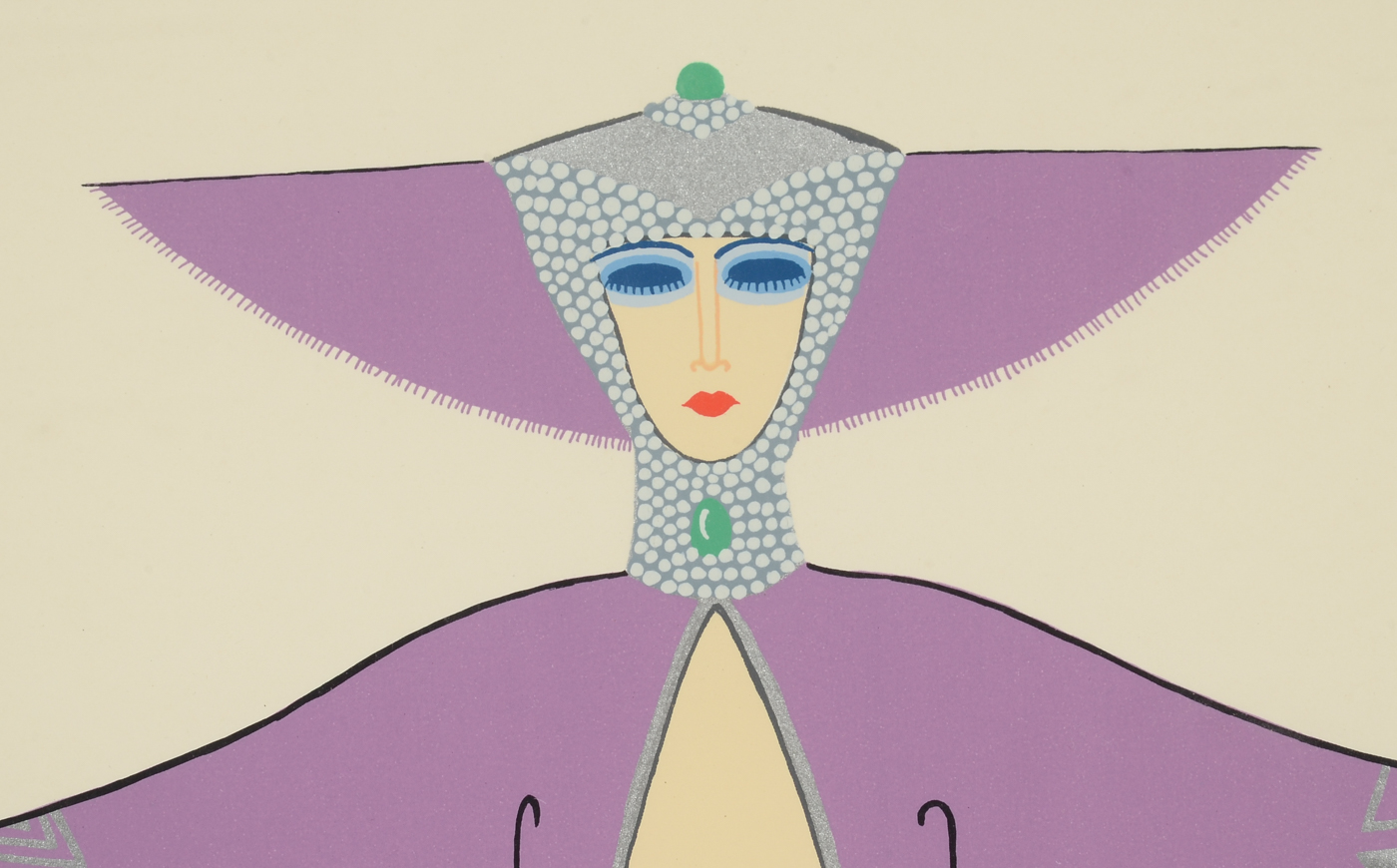 Serigraph after 1925 Erté Drawing "Le Décolleté Angulaire"