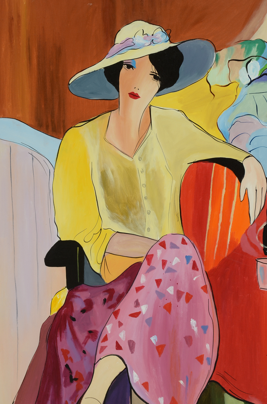 Large Oil Painting on Canvas Signed Minion