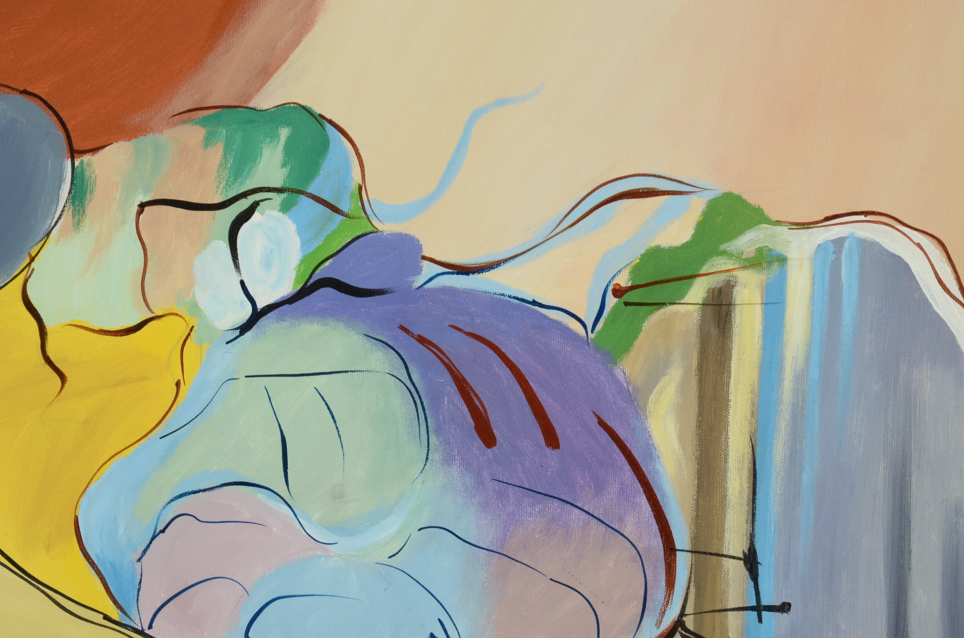 Large Oil Painting on Canvas Signed Minion