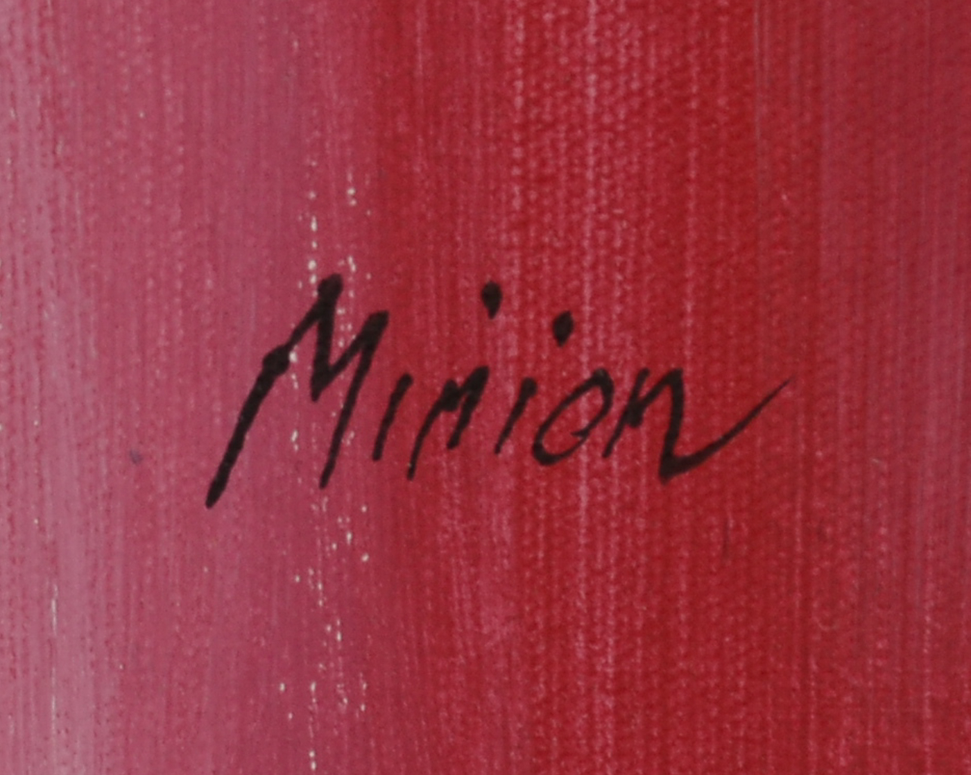 Large Oil Painting on Canvas Signed Minion