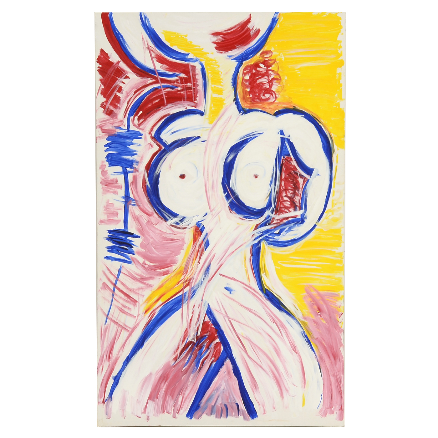 Phyllis Rinaldi Original Large-Scale Acrylic on Canvas "Nude in Primary Colors"