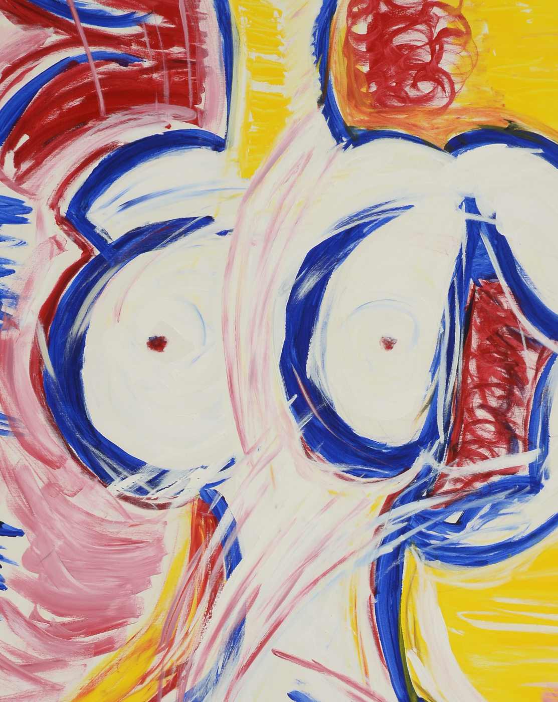 Phyllis Rinaldi Original Large-Scale Acrylic on Canvas "Nude in Primary Colors"