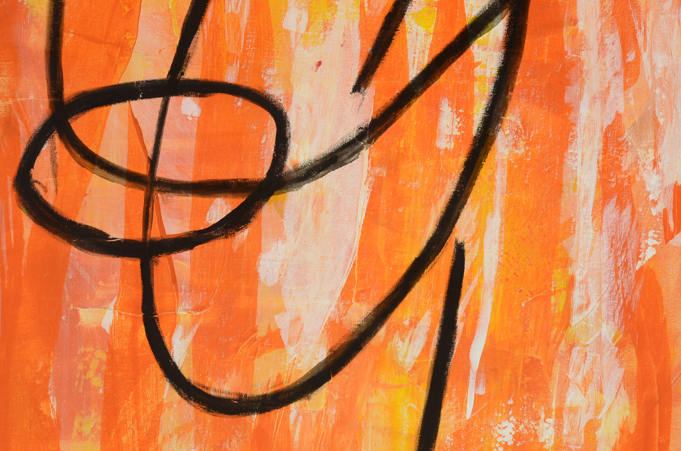 Phyllis Rinaldi Original 2012 Acrylic on Canvas "Large Orange Beatnik"