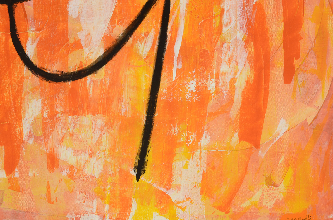 Phyllis Rinaldi Original 2012 Acrylic on Canvas "Large Orange Beatnik"