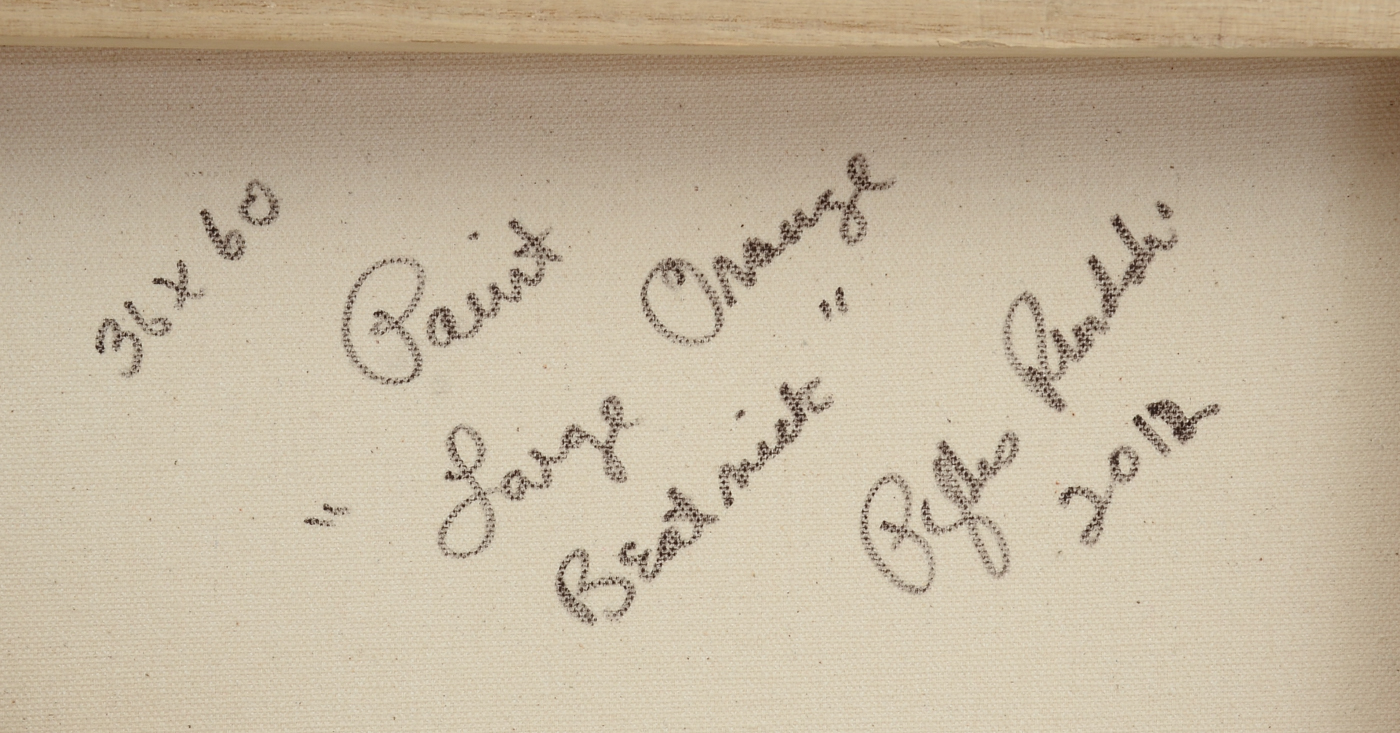 Phyllis Rinaldi Original 2012 Acrylic on Canvas "Large Orange Beatnik"