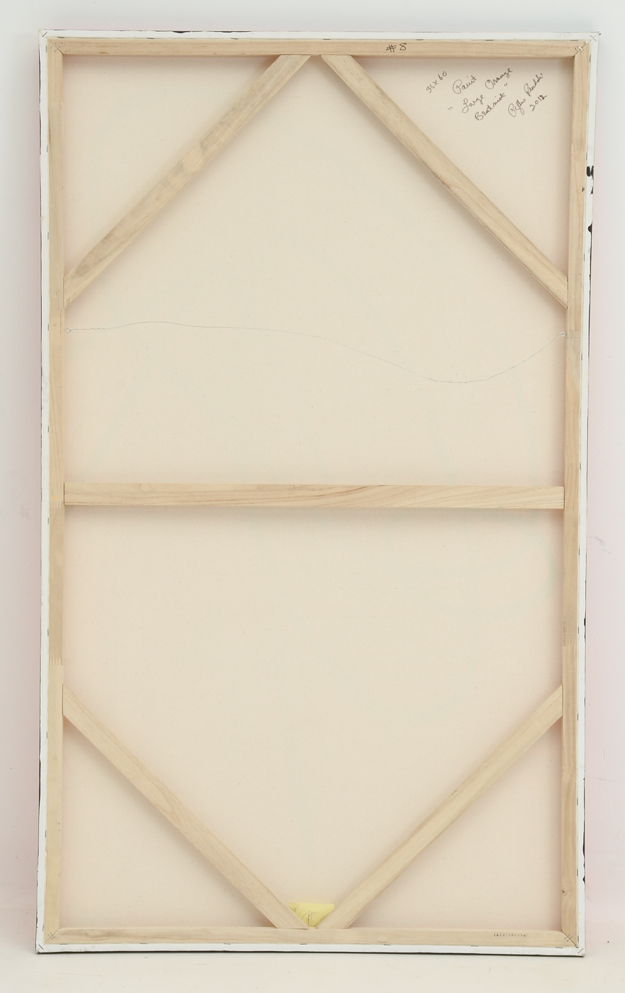 Phyllis Rinaldi Original 2012 Acrylic on Canvas "Large Orange Beatnik"