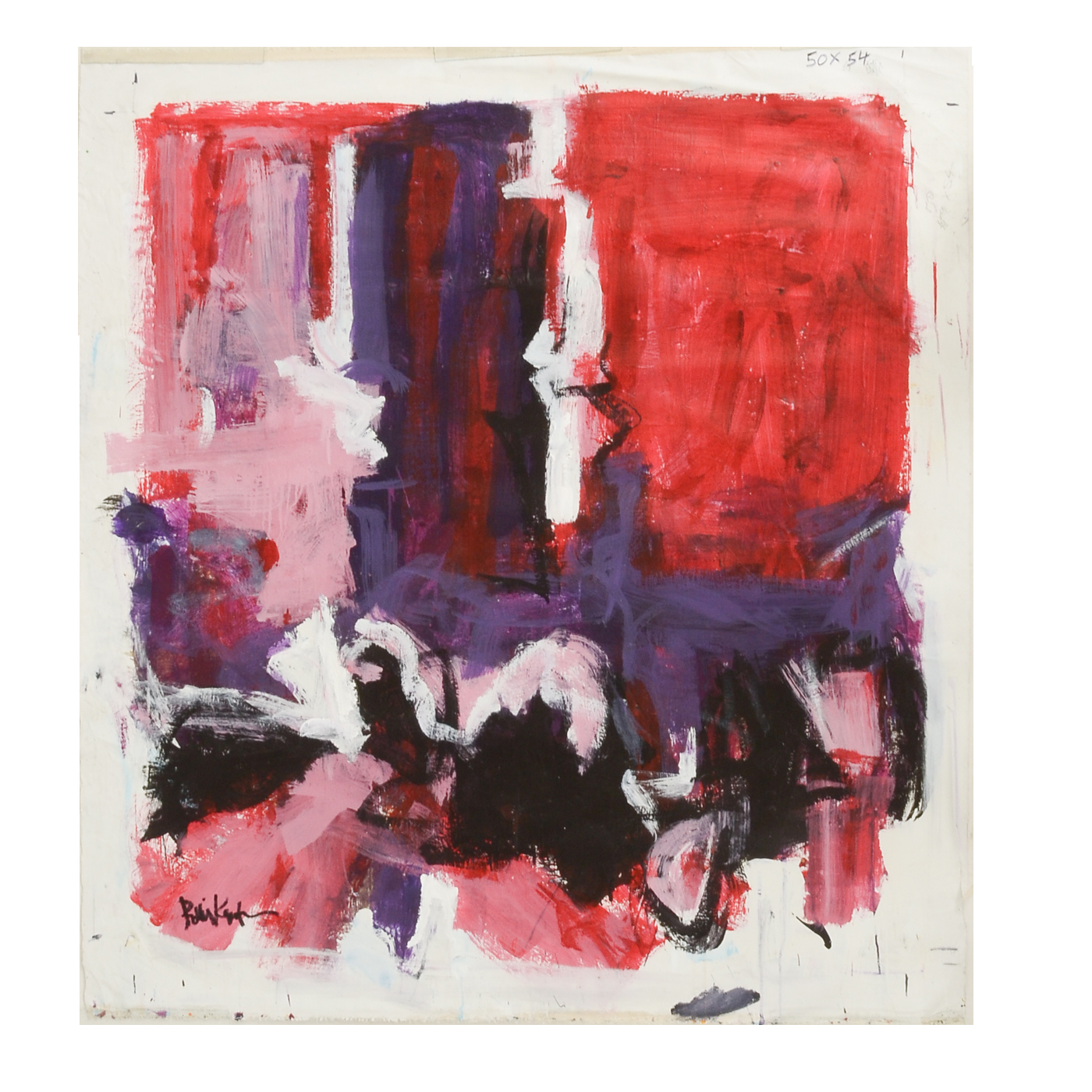 Robbie Kemper Original Large-Scale Acrylic on Unstretched Canvas "Big Pink Drip"