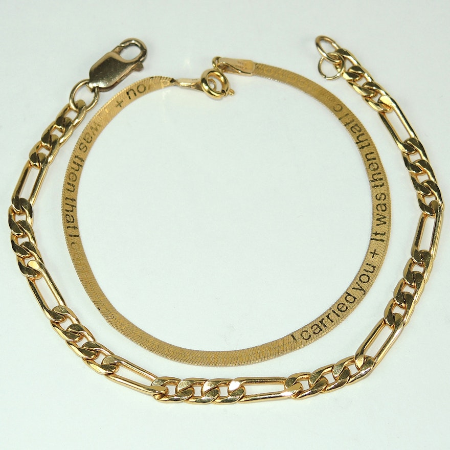 Two 14K Yellow Gold Bracelets