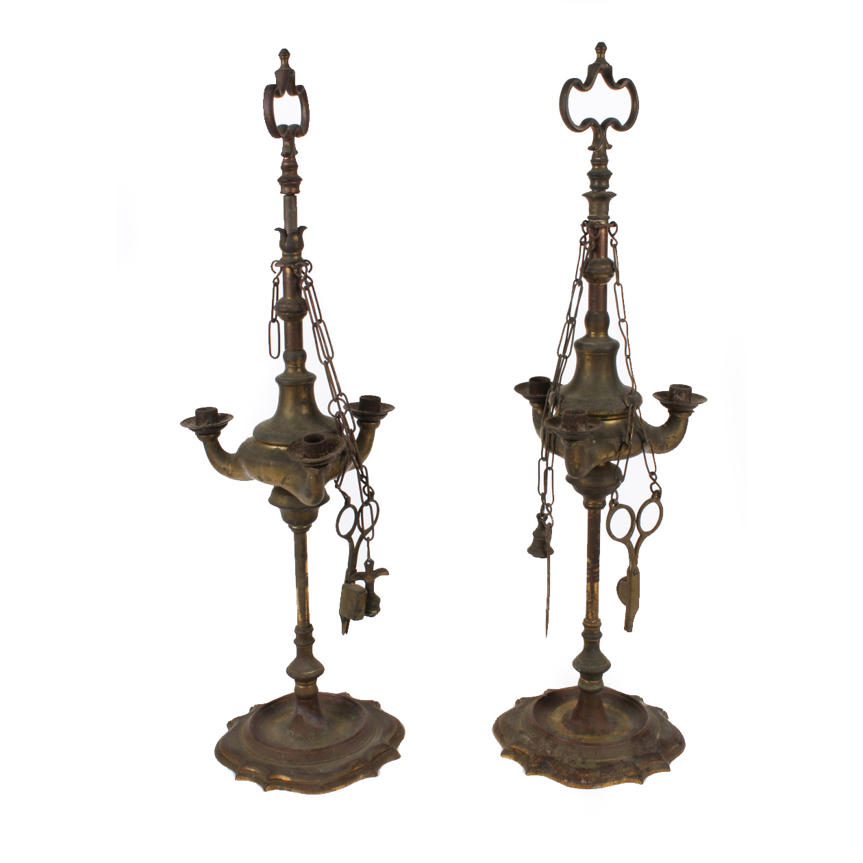 Vintage Brass Oil Lamps