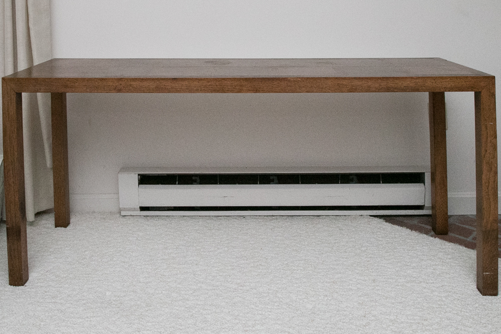 Burl Inlaid Parsons Table