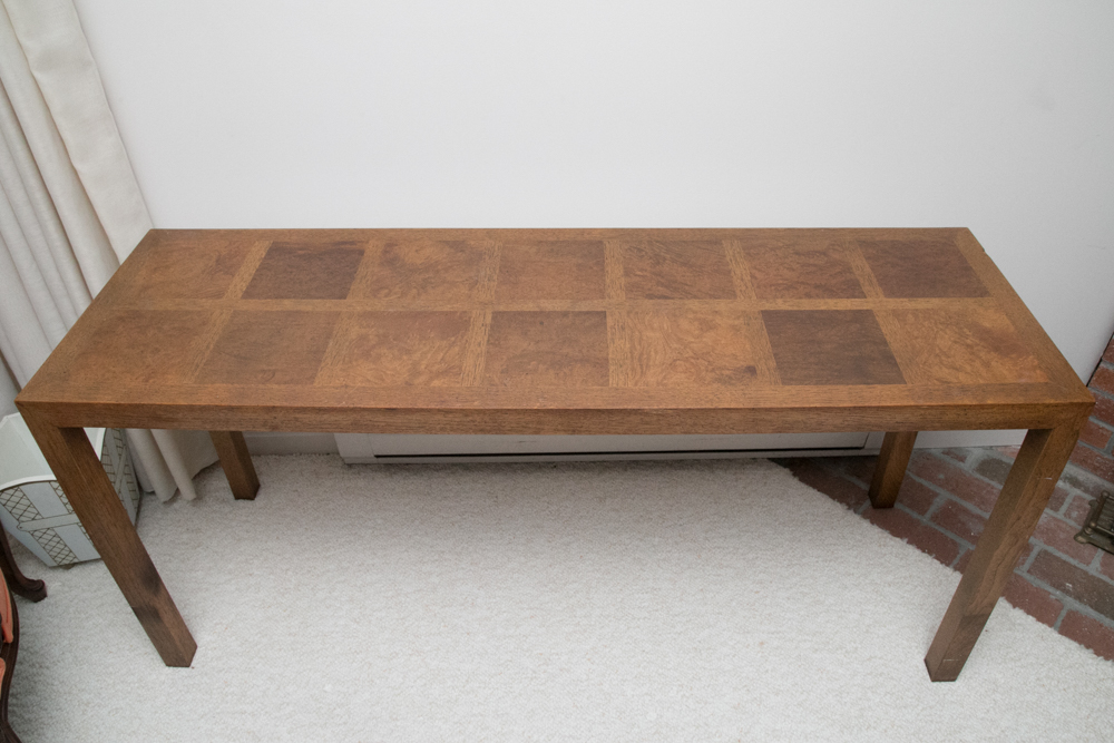 Burl Inlaid Parsons Table