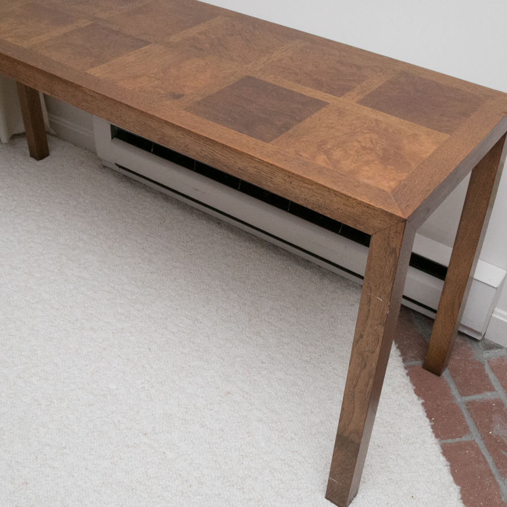 Burl Inlaid Parsons Table