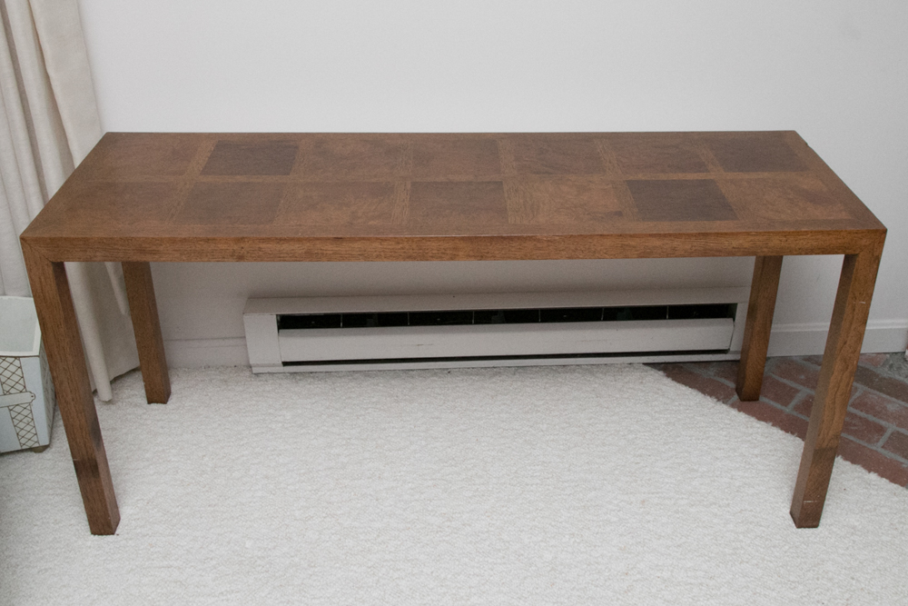 Burl Inlaid Parsons Table