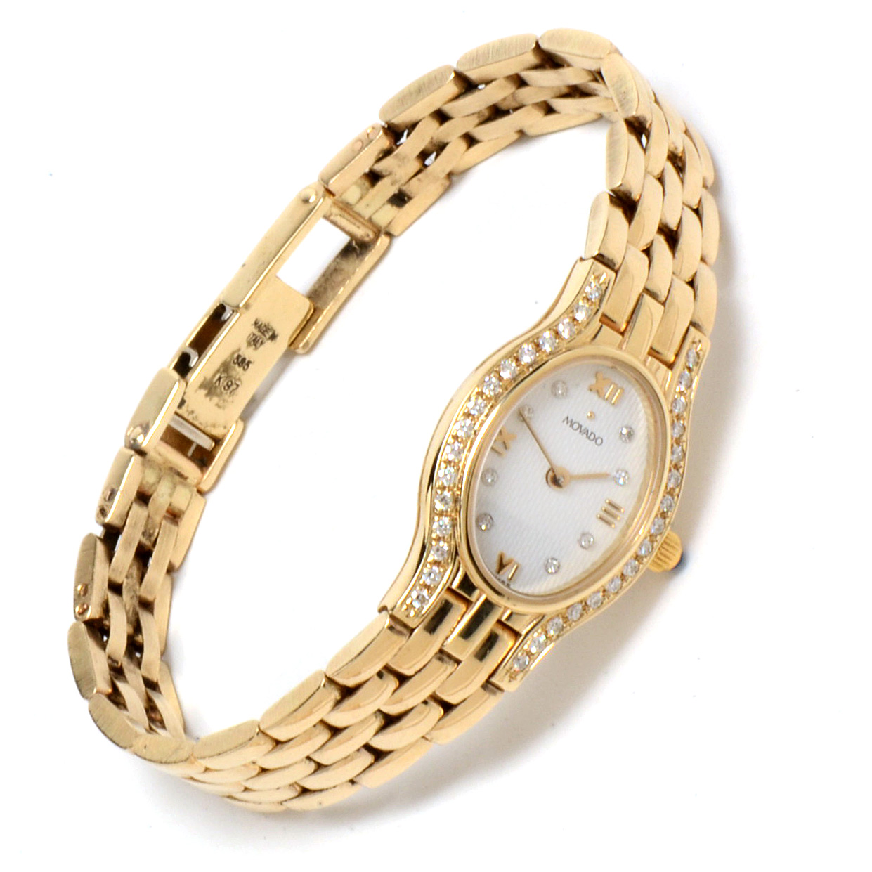 Women's Movado 14K Yellow Gold Diamond Swiss Made Watch