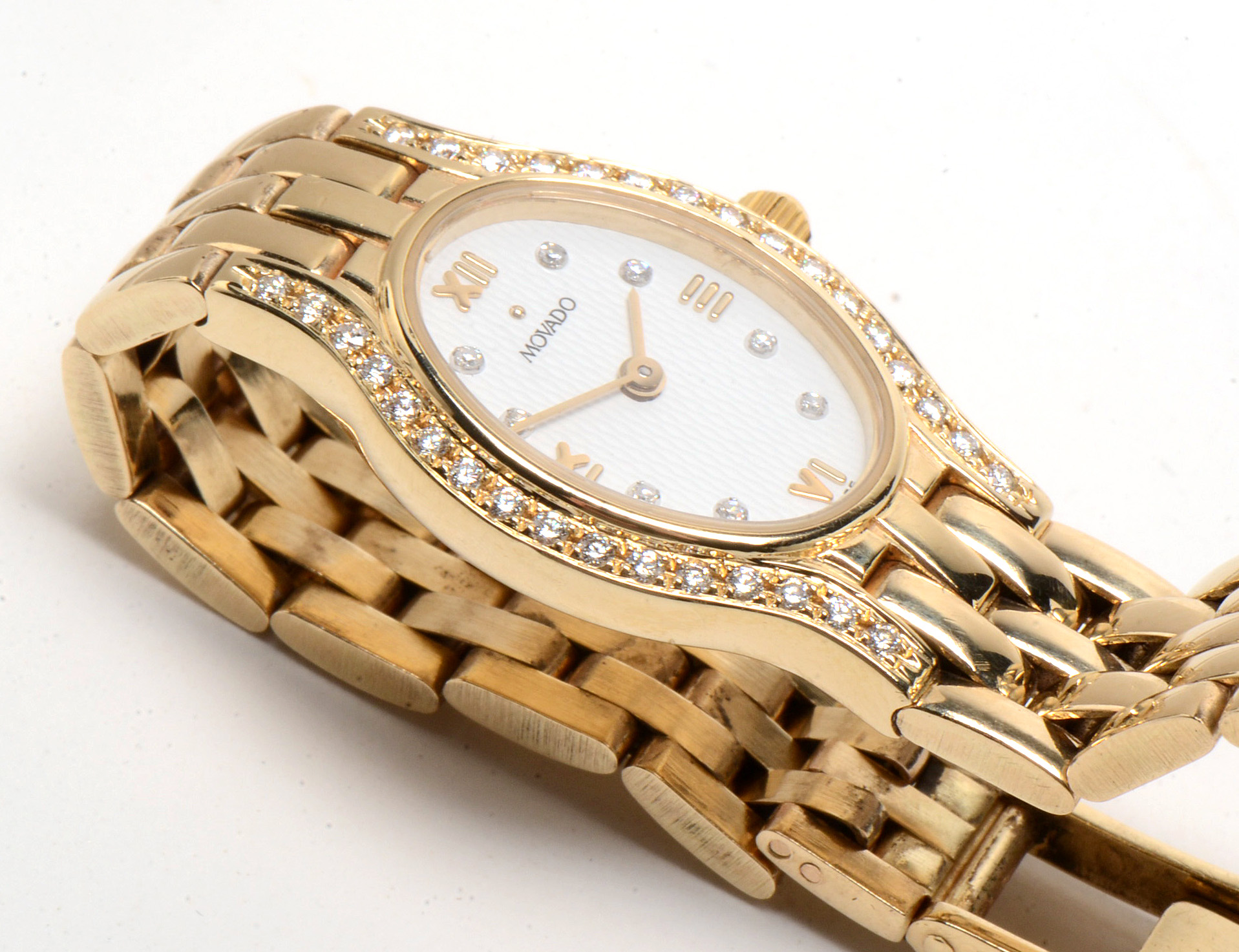 Women's Movado 14K Yellow Gold Diamond Swiss Made Watch