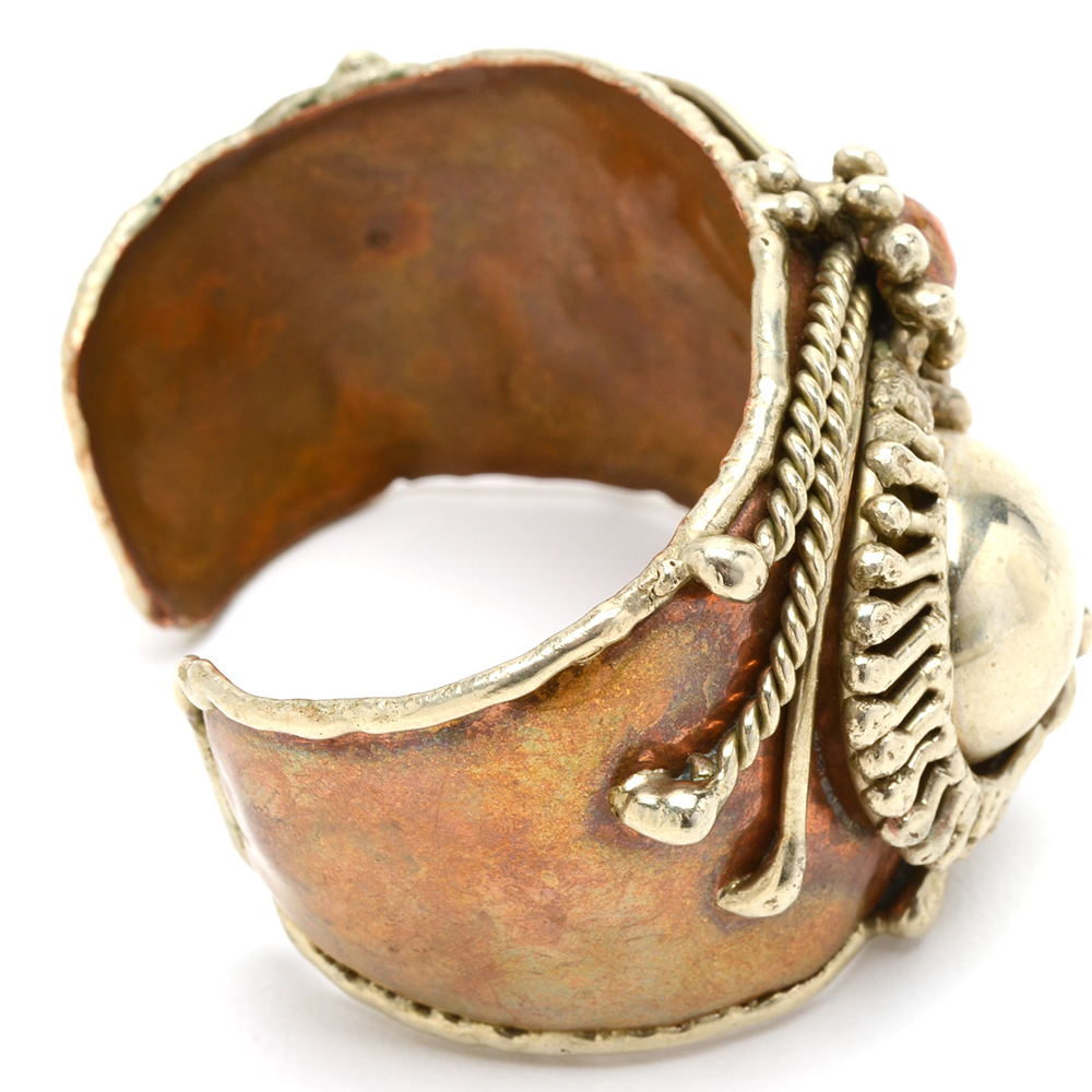 Handmade Two Tone Cuff Bracelet with Sodalite