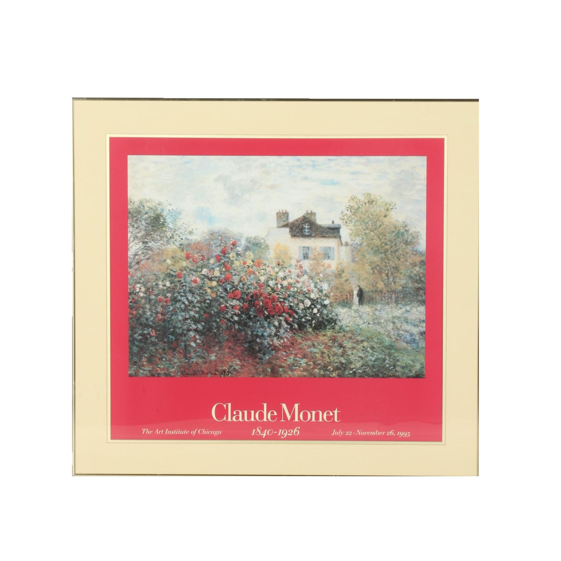 1995 Art Institute of Chicago Claude Monet Exhibit Poster