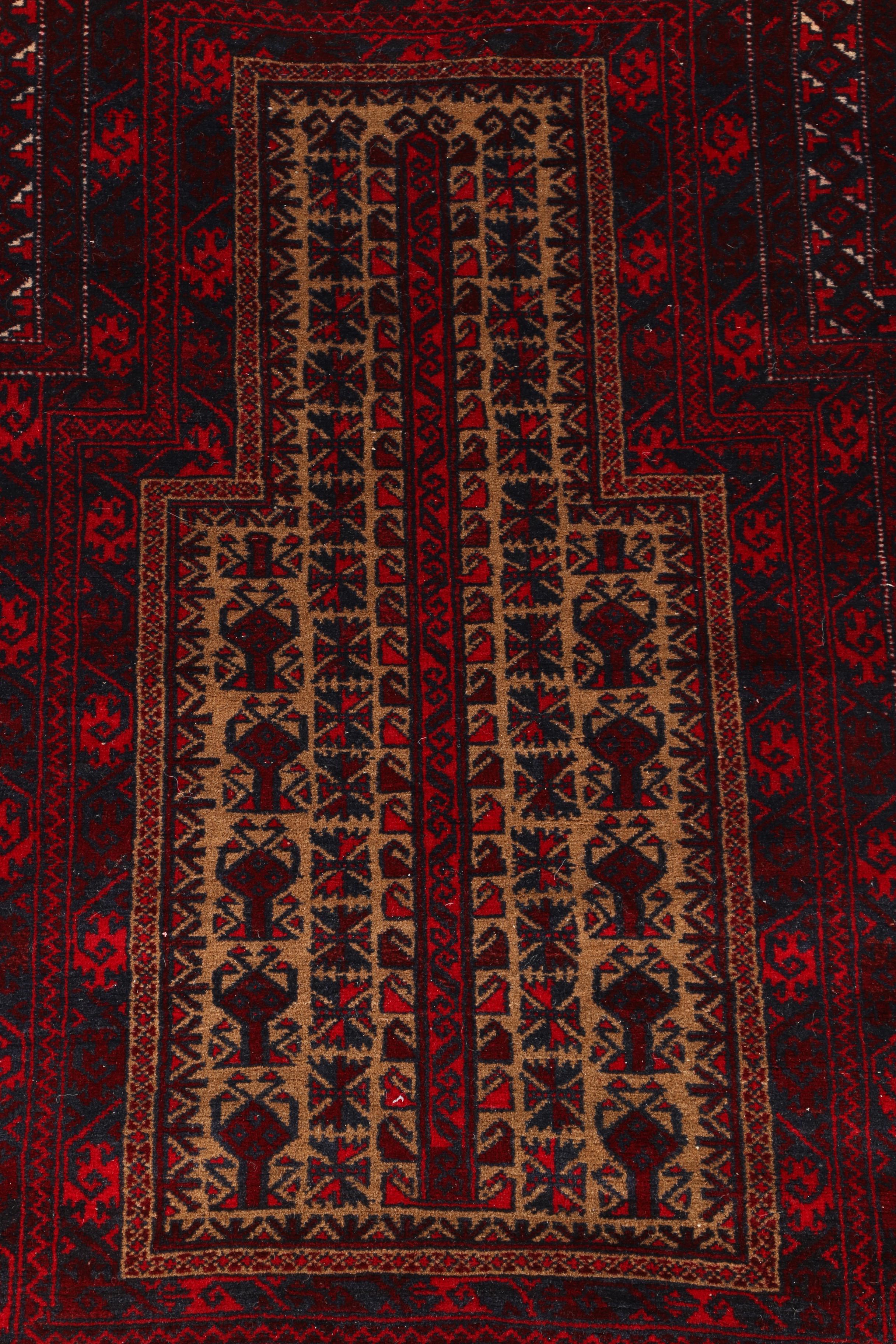 Hand-Knotted Baluch Prayer Rug