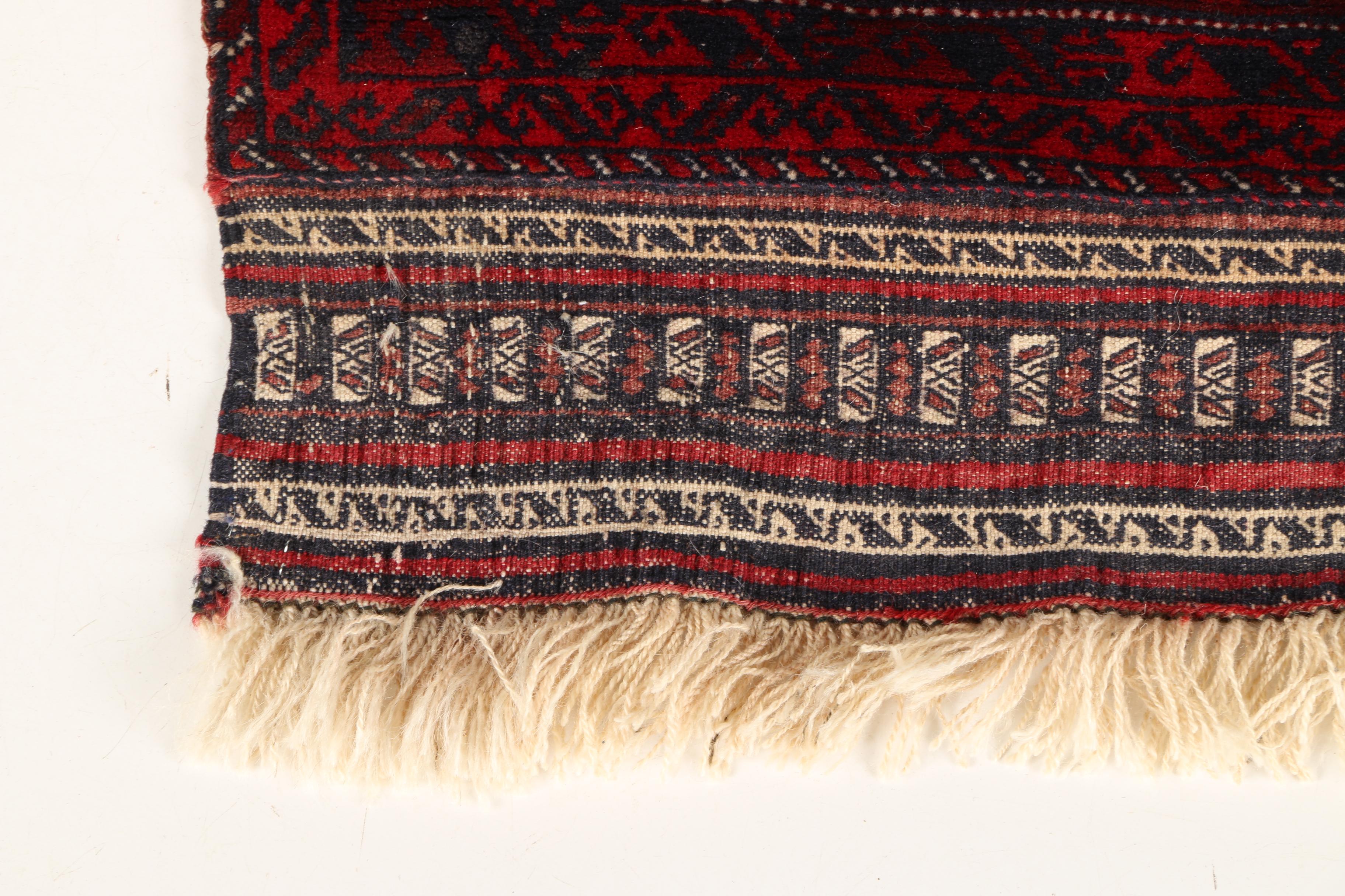 Hand-Knotted Baluch Prayer Rug