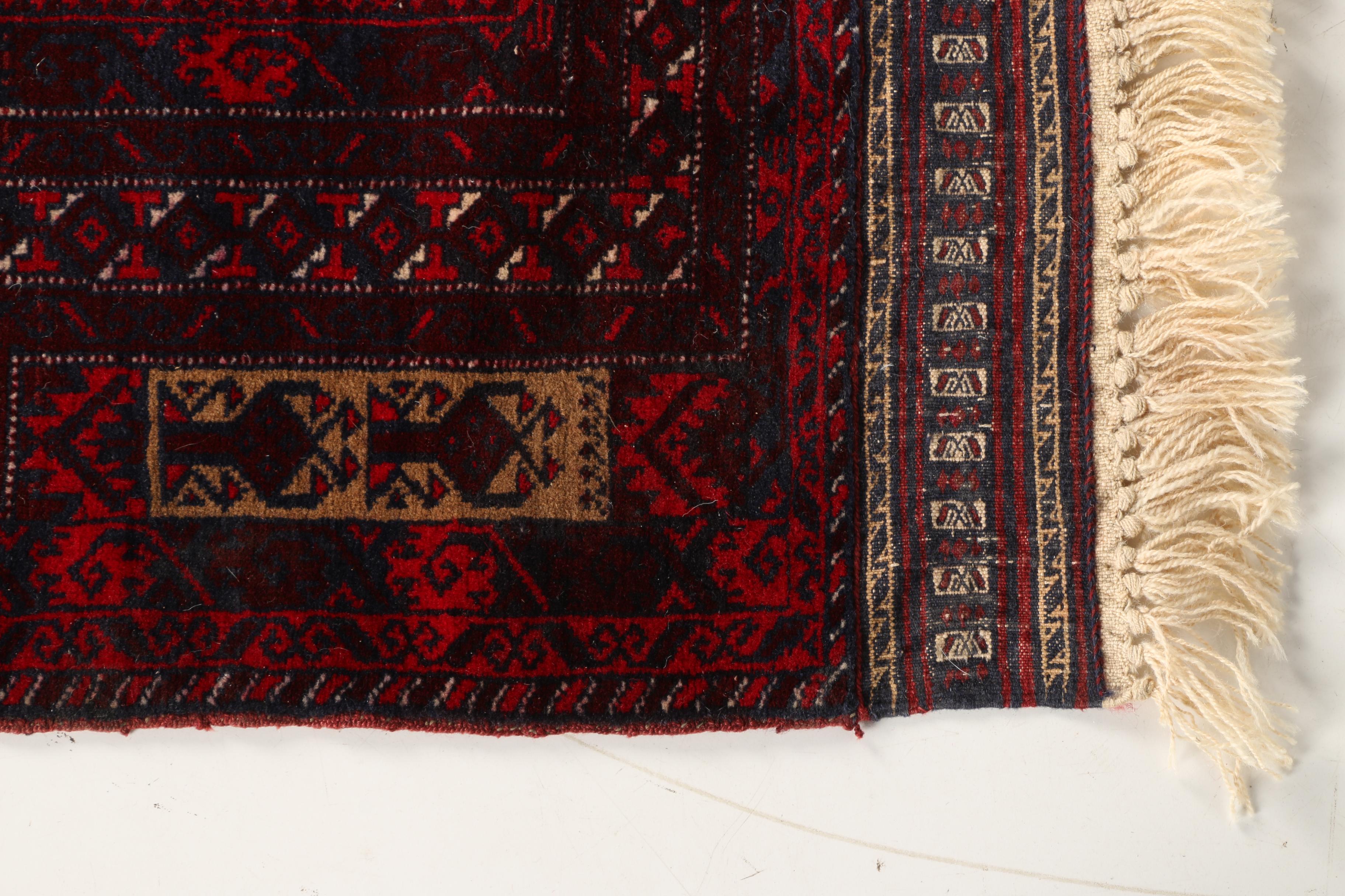 Hand-Knotted Baluch Prayer Rug