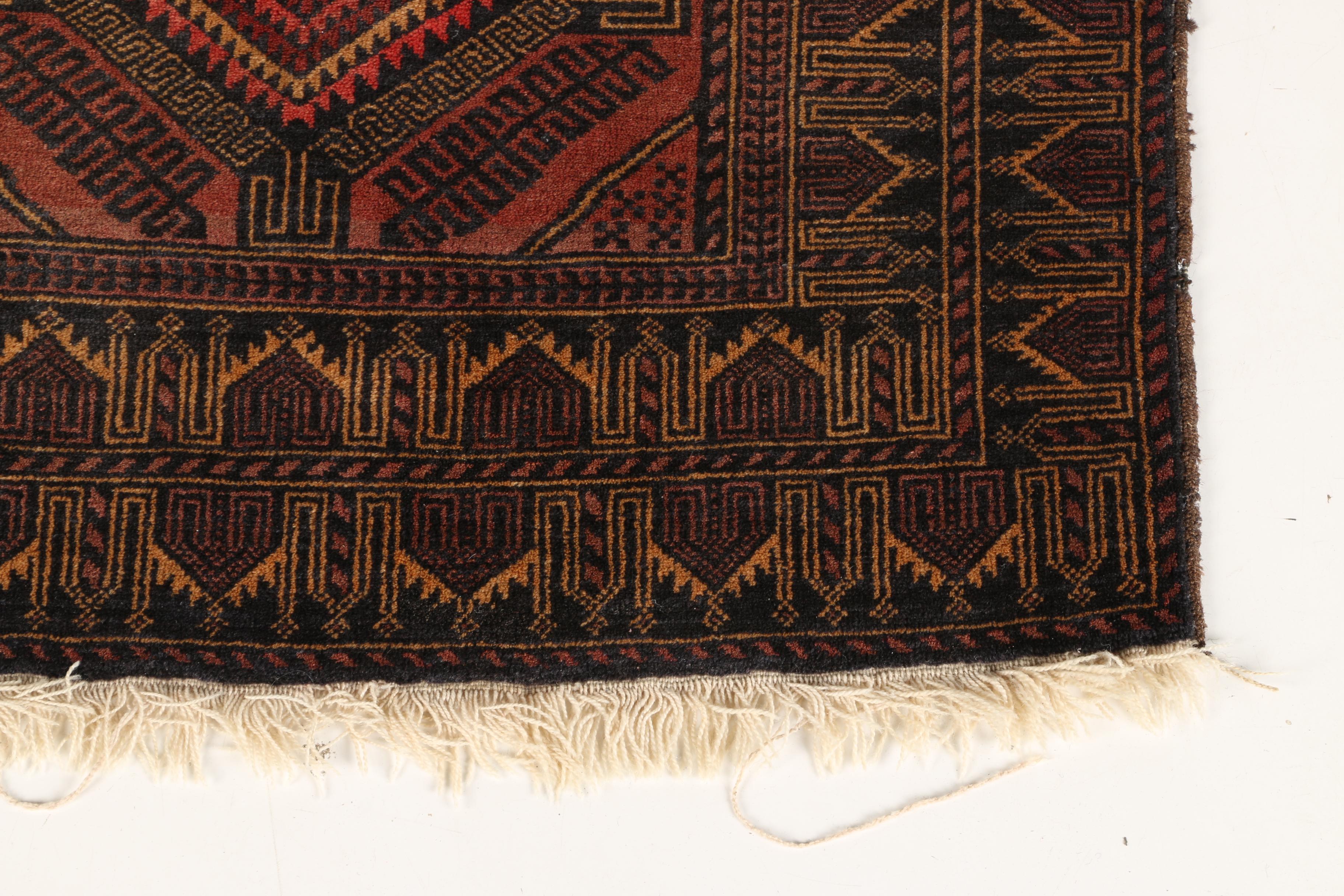 Hand-Knotted Bokhara-Style Wool Area Rug