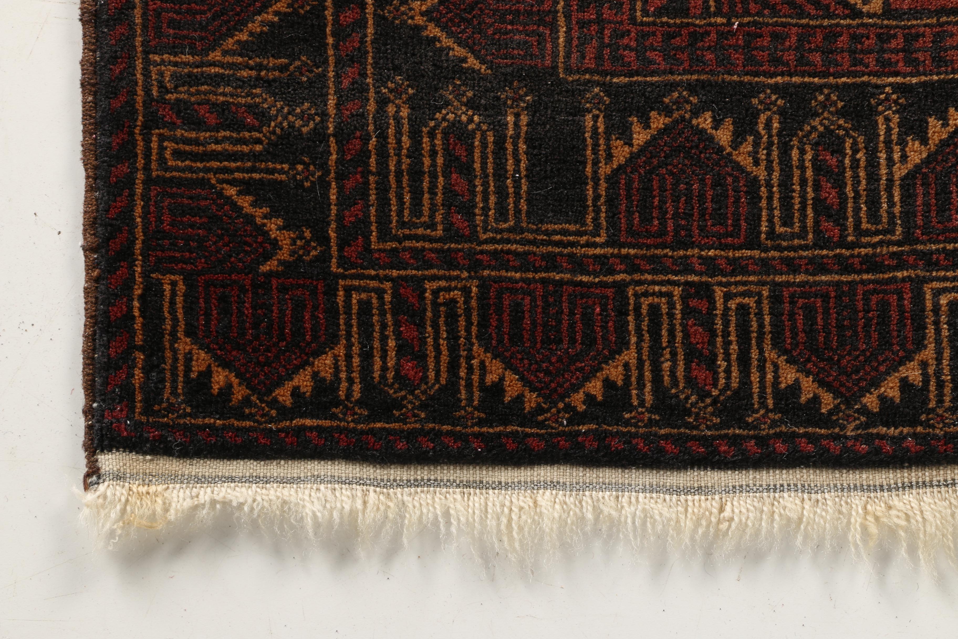 Hand-Knotted Bokhara-Style Wool Area Rug