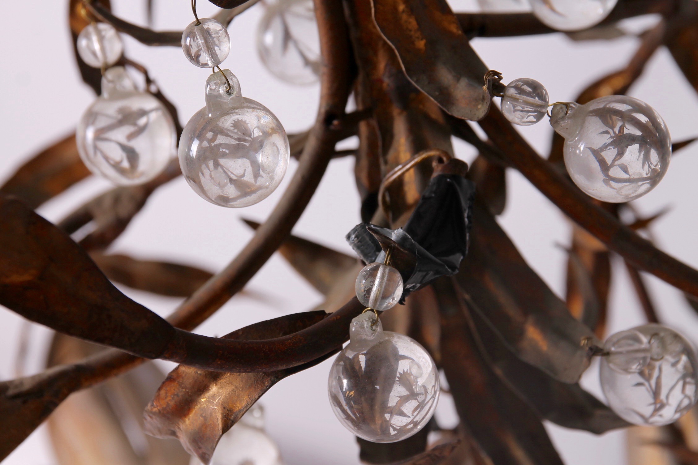 Vintage Italian Floriform Tole Chandelier